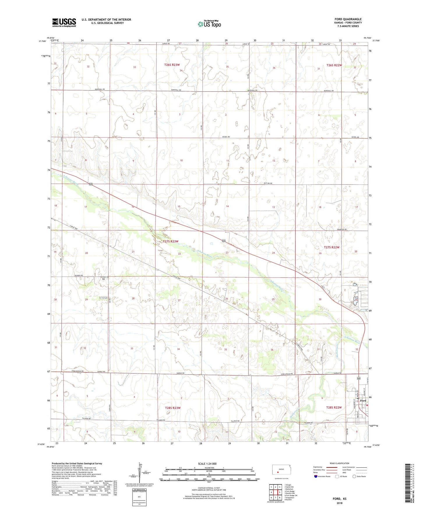 Ford Kansas US Topo Map Image