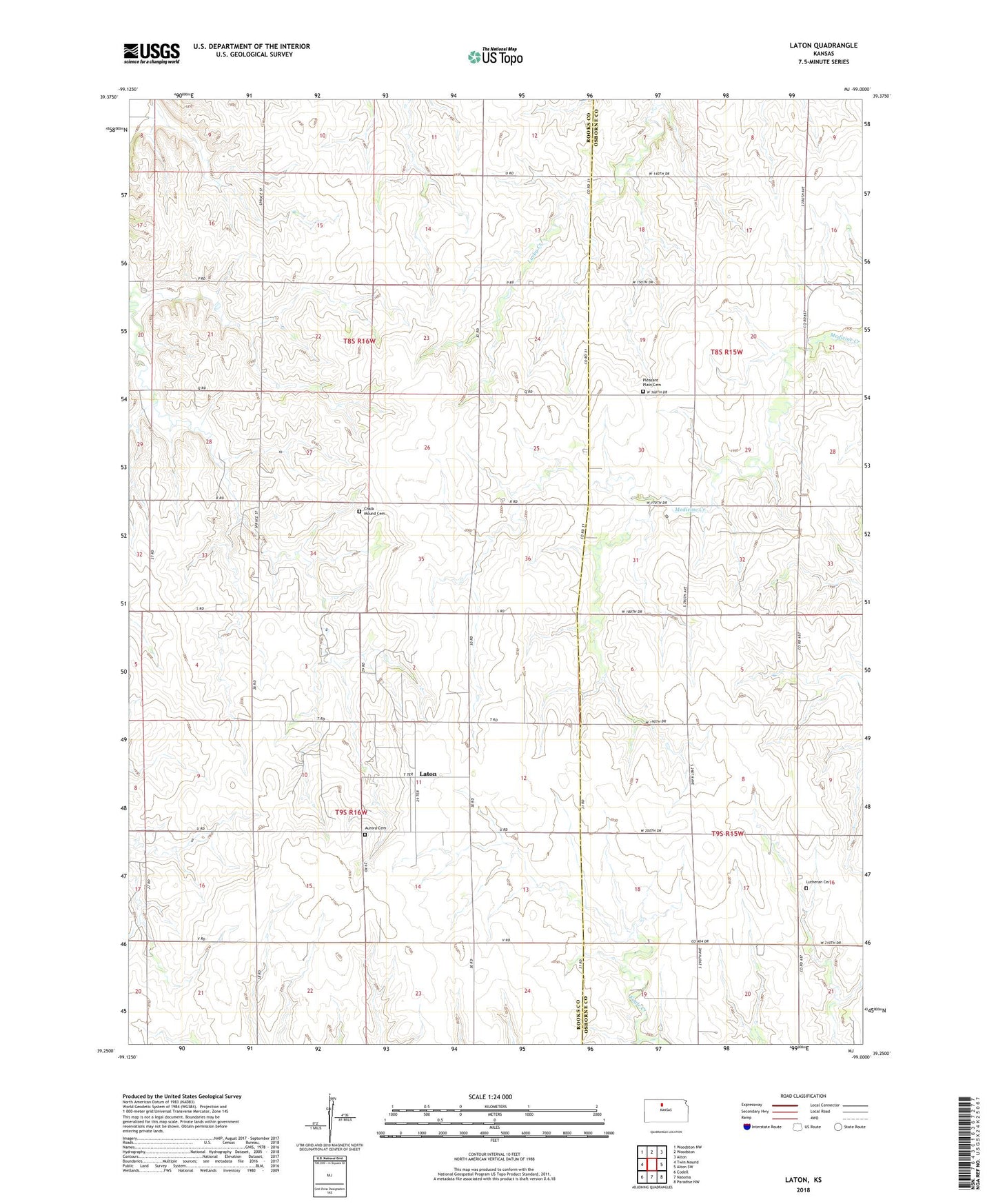 Laton Kansas US Topo Map Image