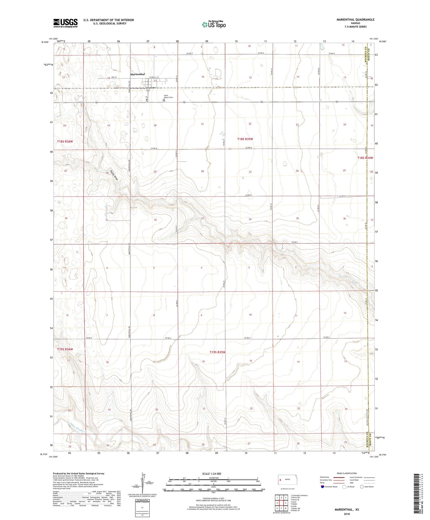 Marienthal Kansas US Topo Map Image