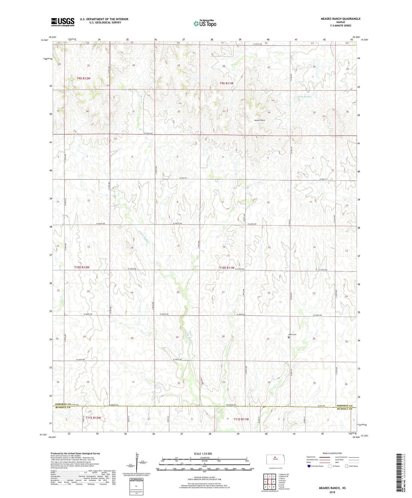 Meades Ranch Kansas US Topo Map Image