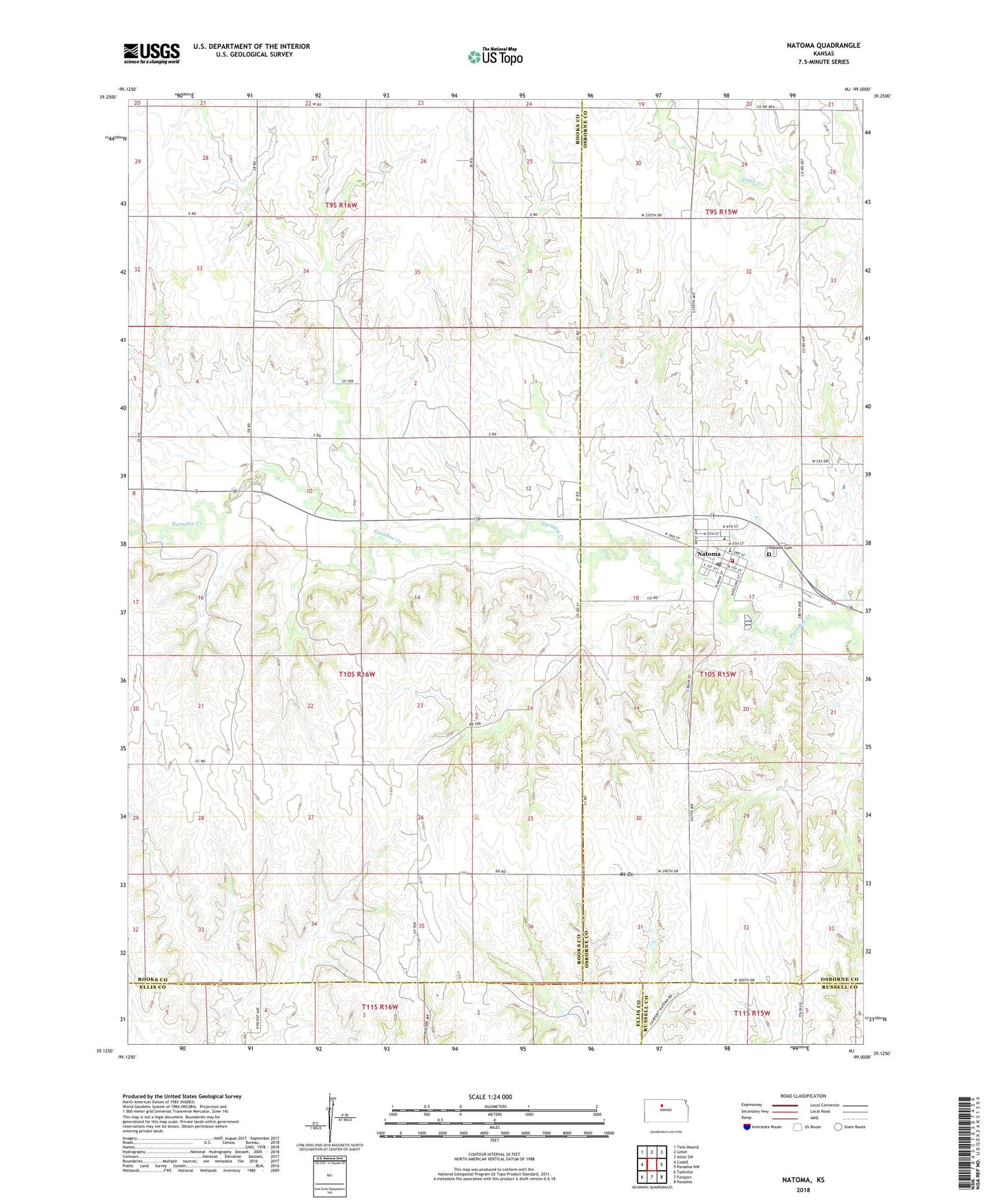 Natoma Kansas US Topo Map Image