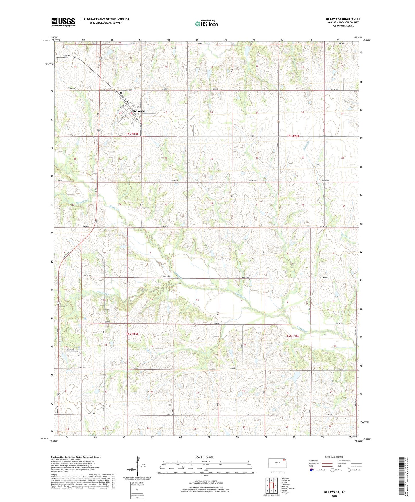 Netawaka Kansas US Topo Map Image