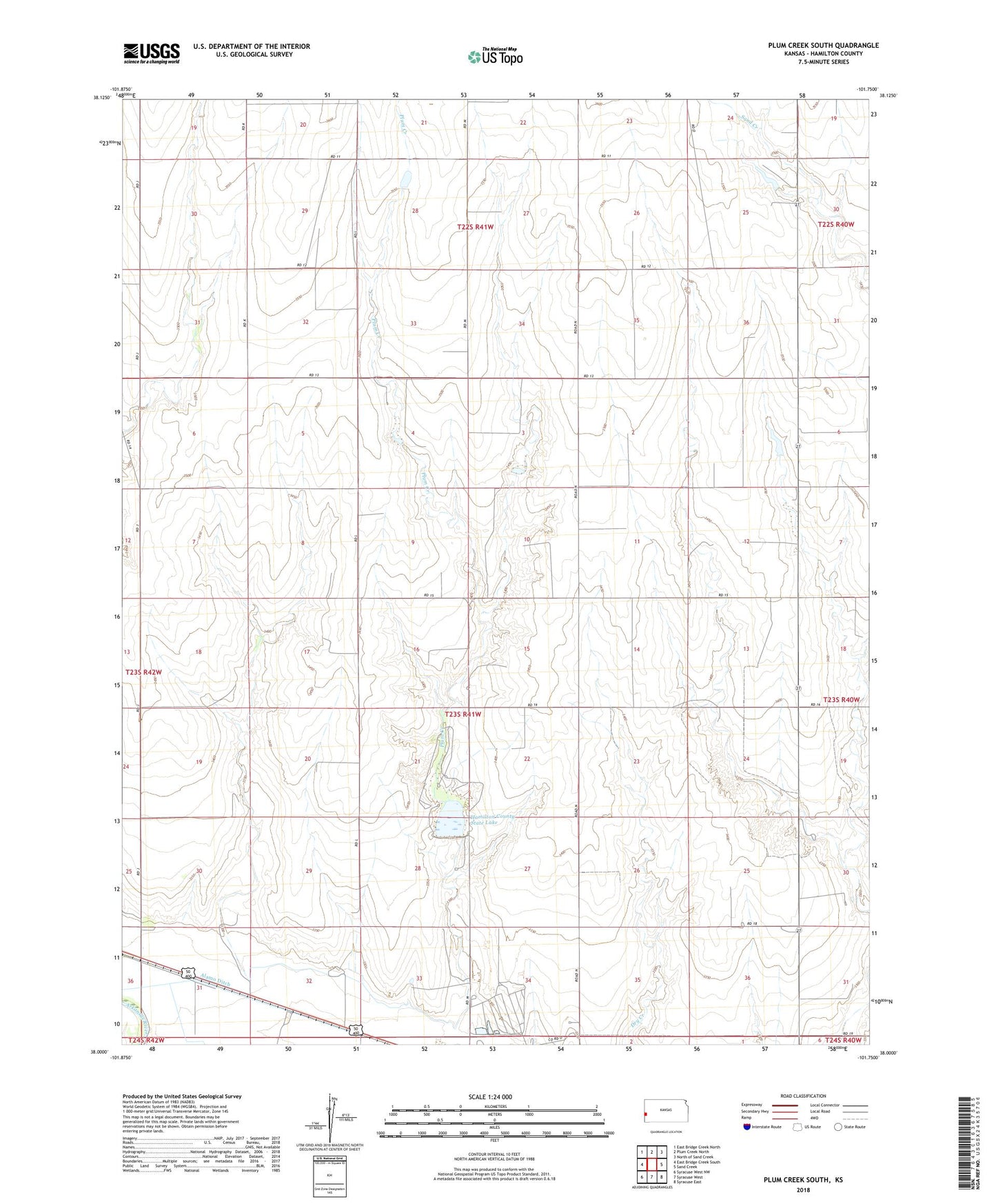 Plum Creek South Kansas US Topo Map Image