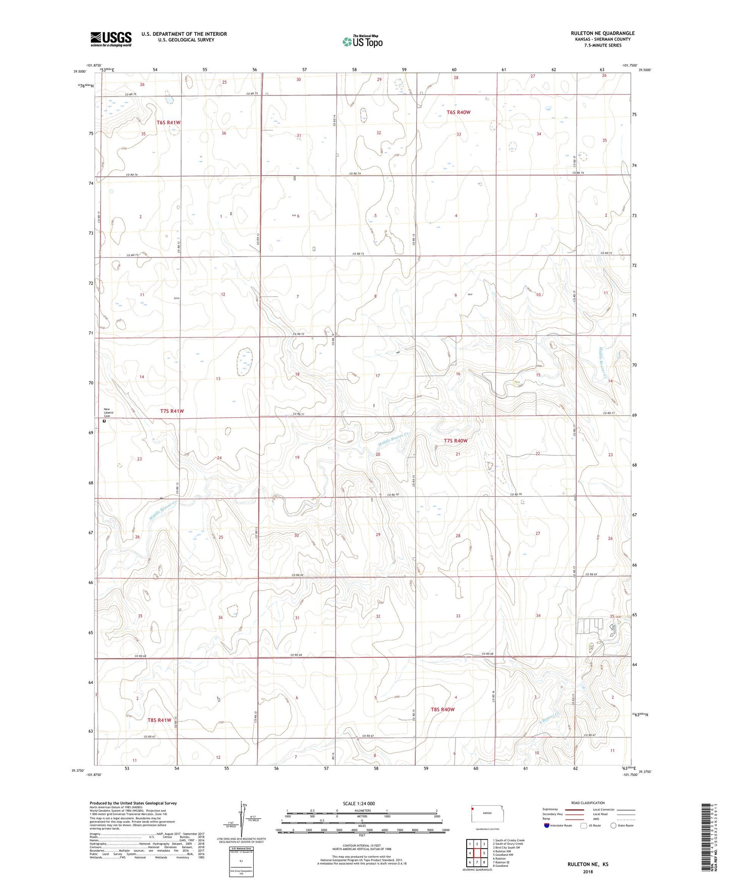 Ruleton NE Kansas US Topo Map Image