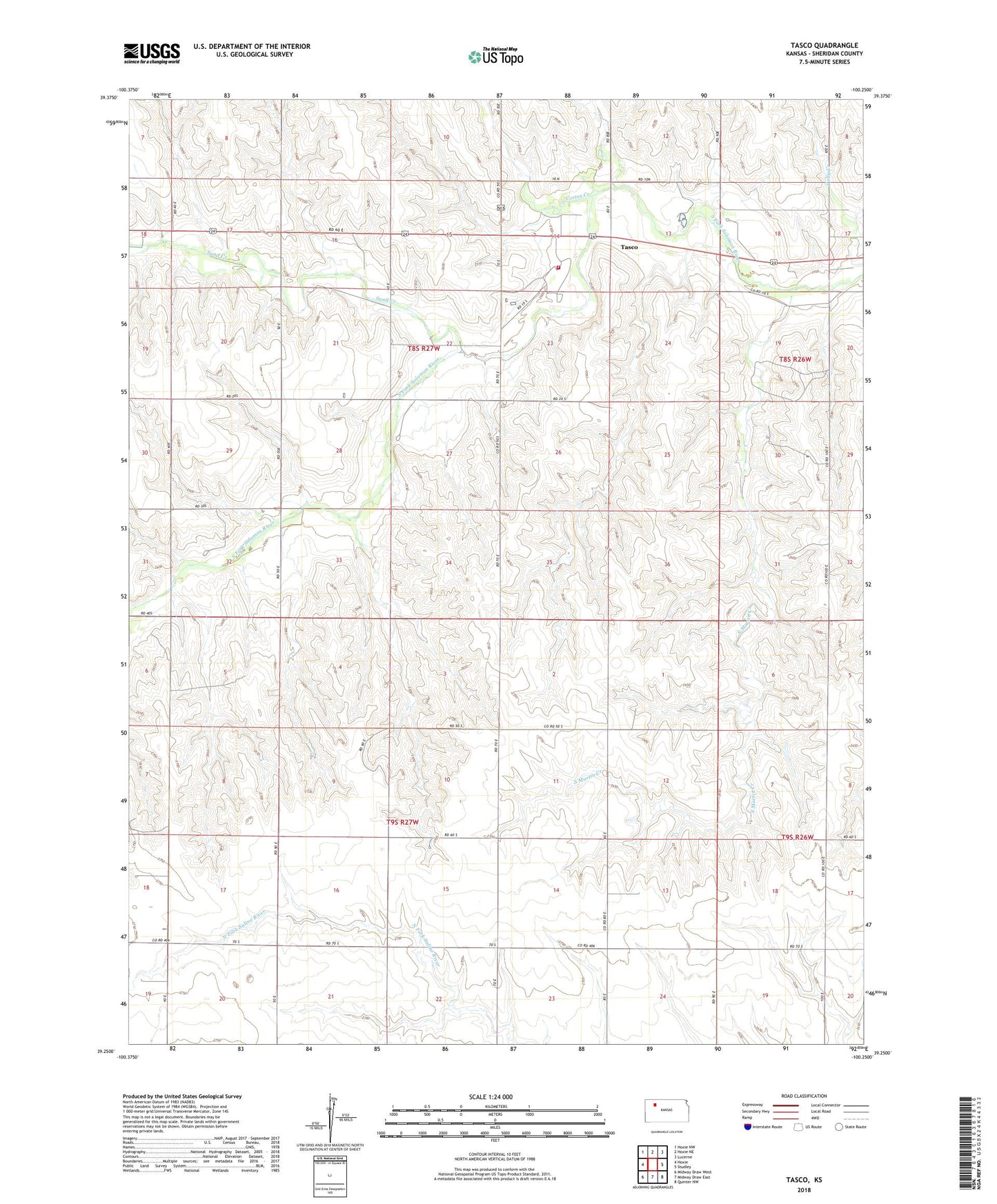 Tasco Kansas US Topo Map Image