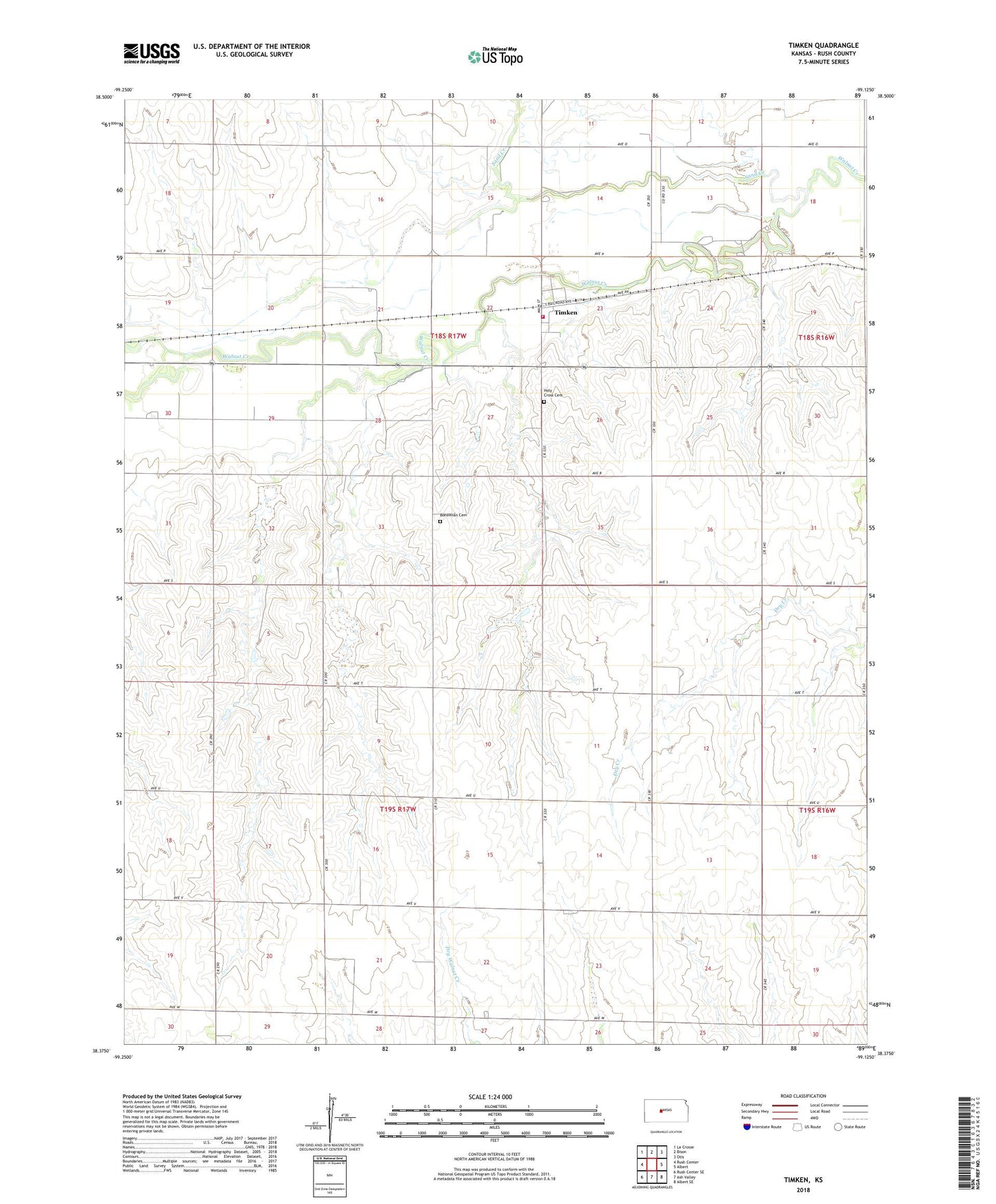 Timken Kansas US Topo Map Image