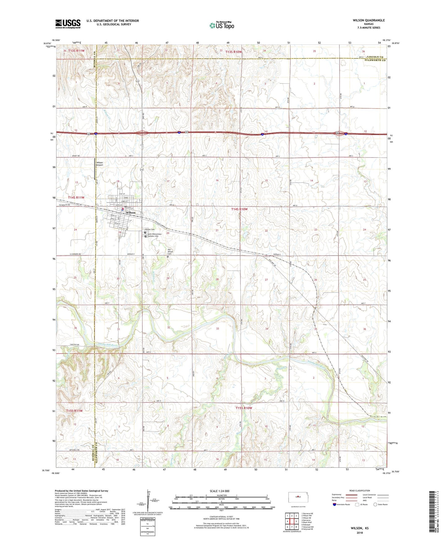 Wilson Kansas US Topo Map Image