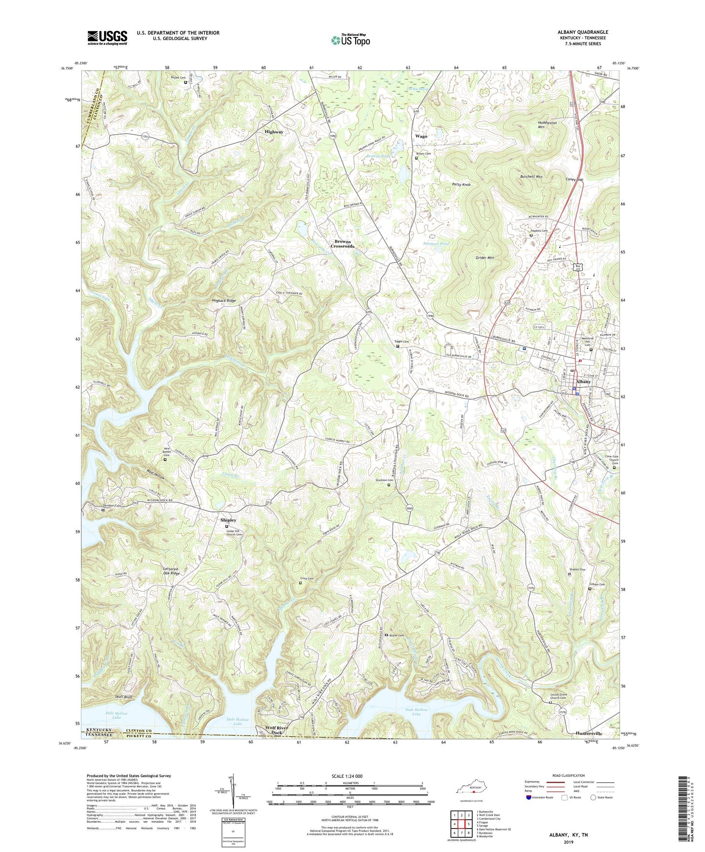 Albany Kentucky US Topo Map Image