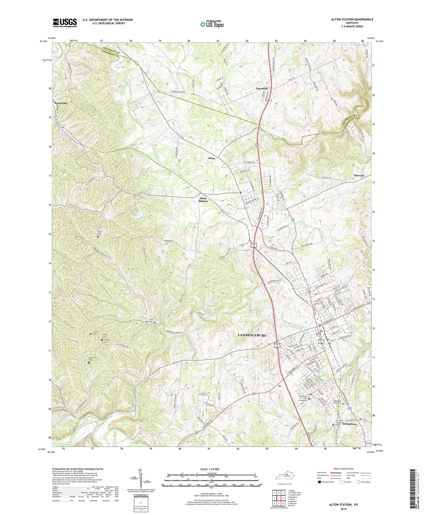 Alton Station Kentucky US Topo Map Image
