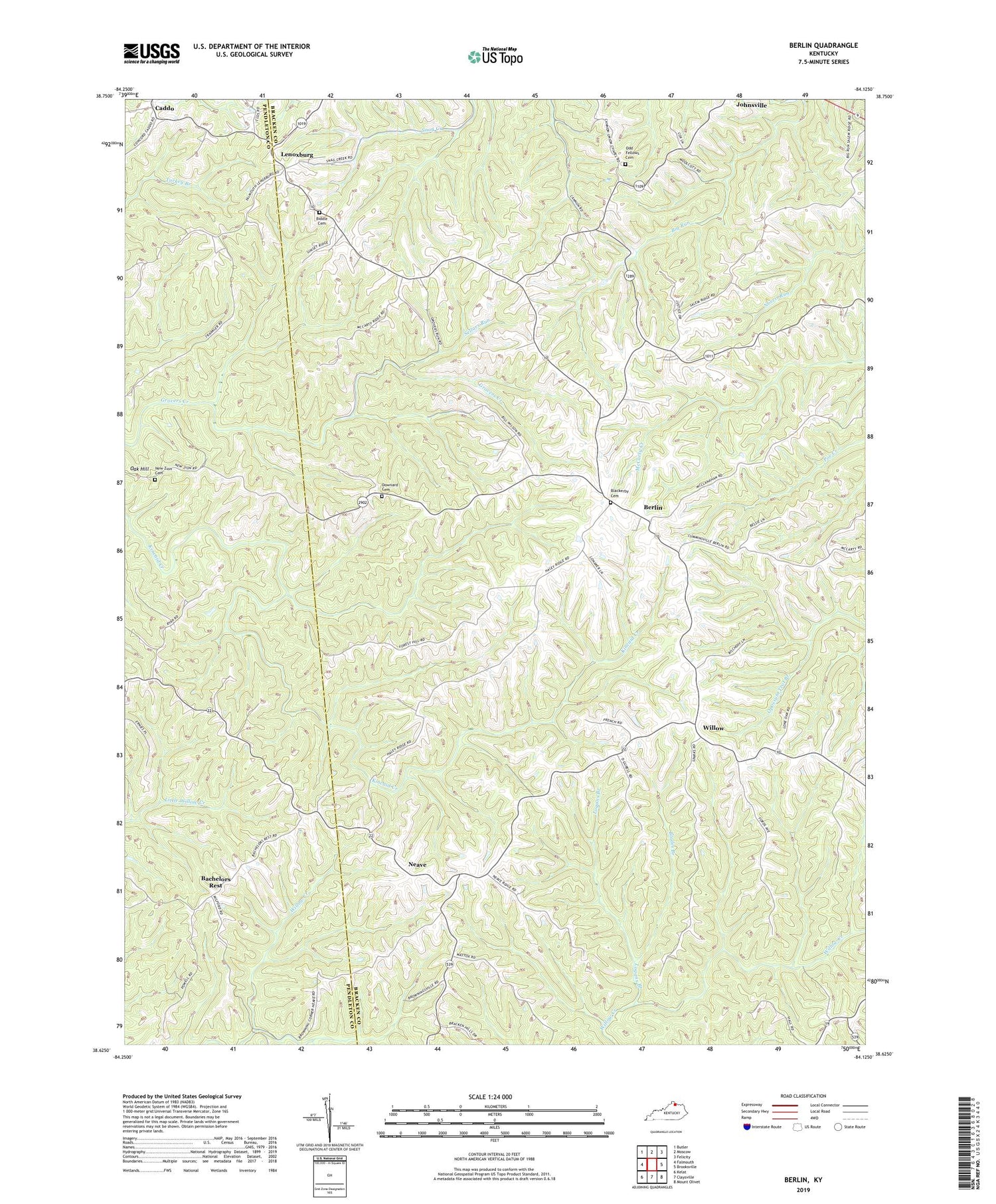 Berlin Kentucky US Topo Map Image