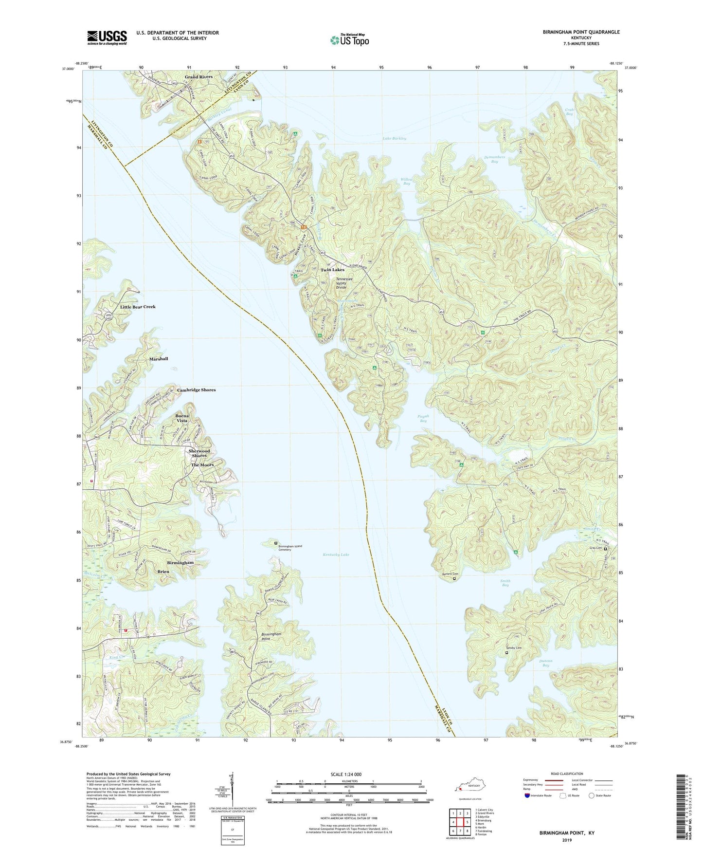 Birmingham Point Kentucky US Topo Map Image