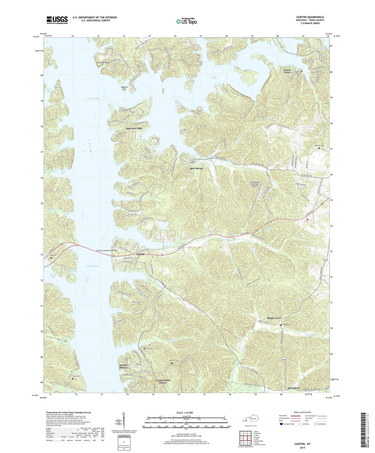 Canton Kentucky US Topo Map Image