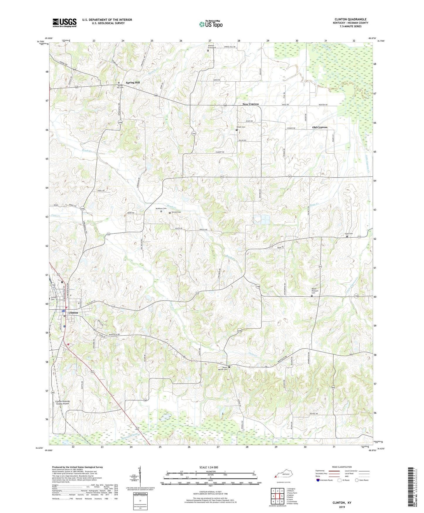 Clinton Kentucky US Topo Map Image