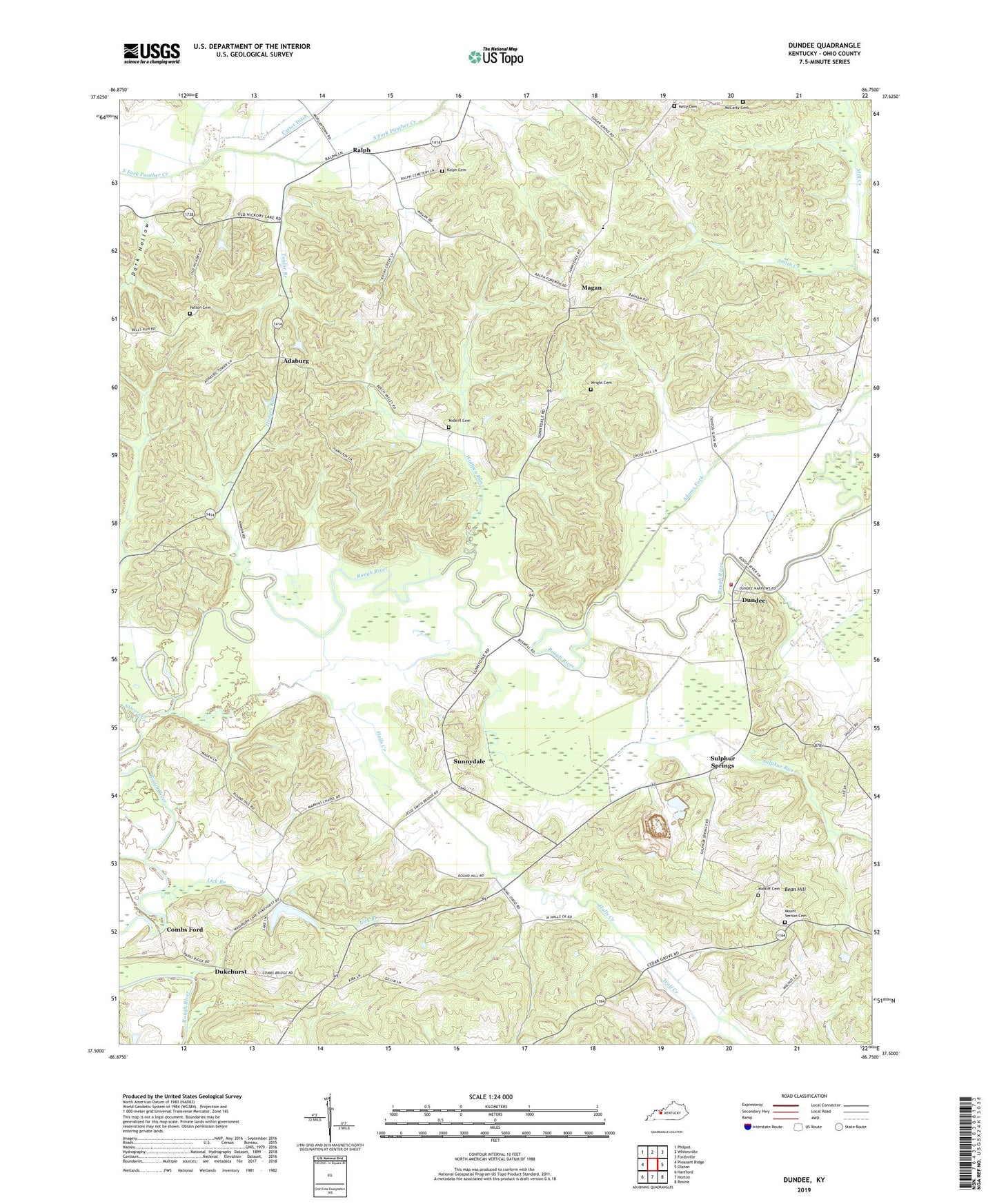 Dundee Kentucky US Topo Map Image