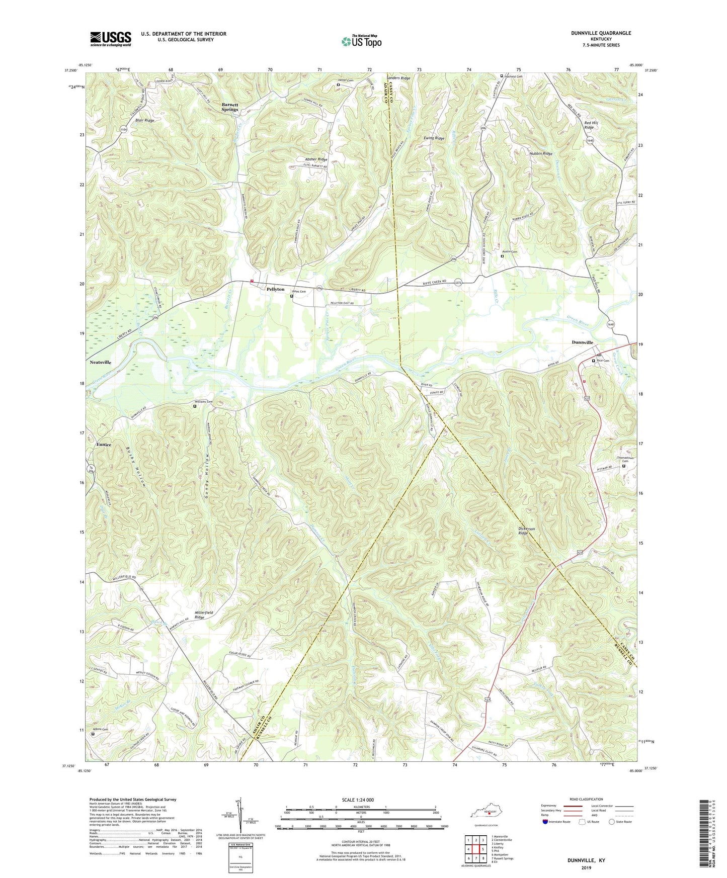 Dunnville Kentucky US Topo Map Image