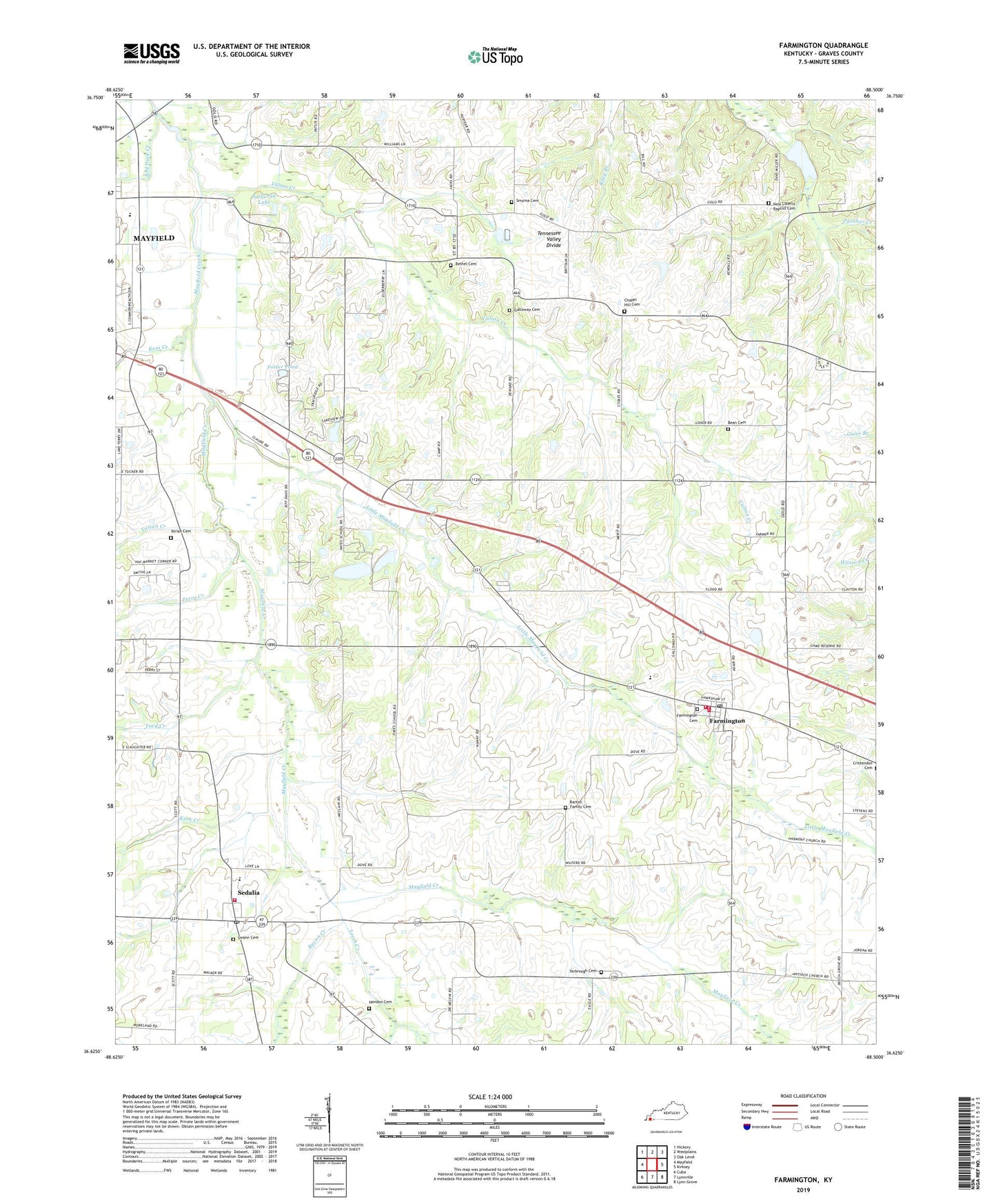 Farmington Kentucky US Topo Map Image