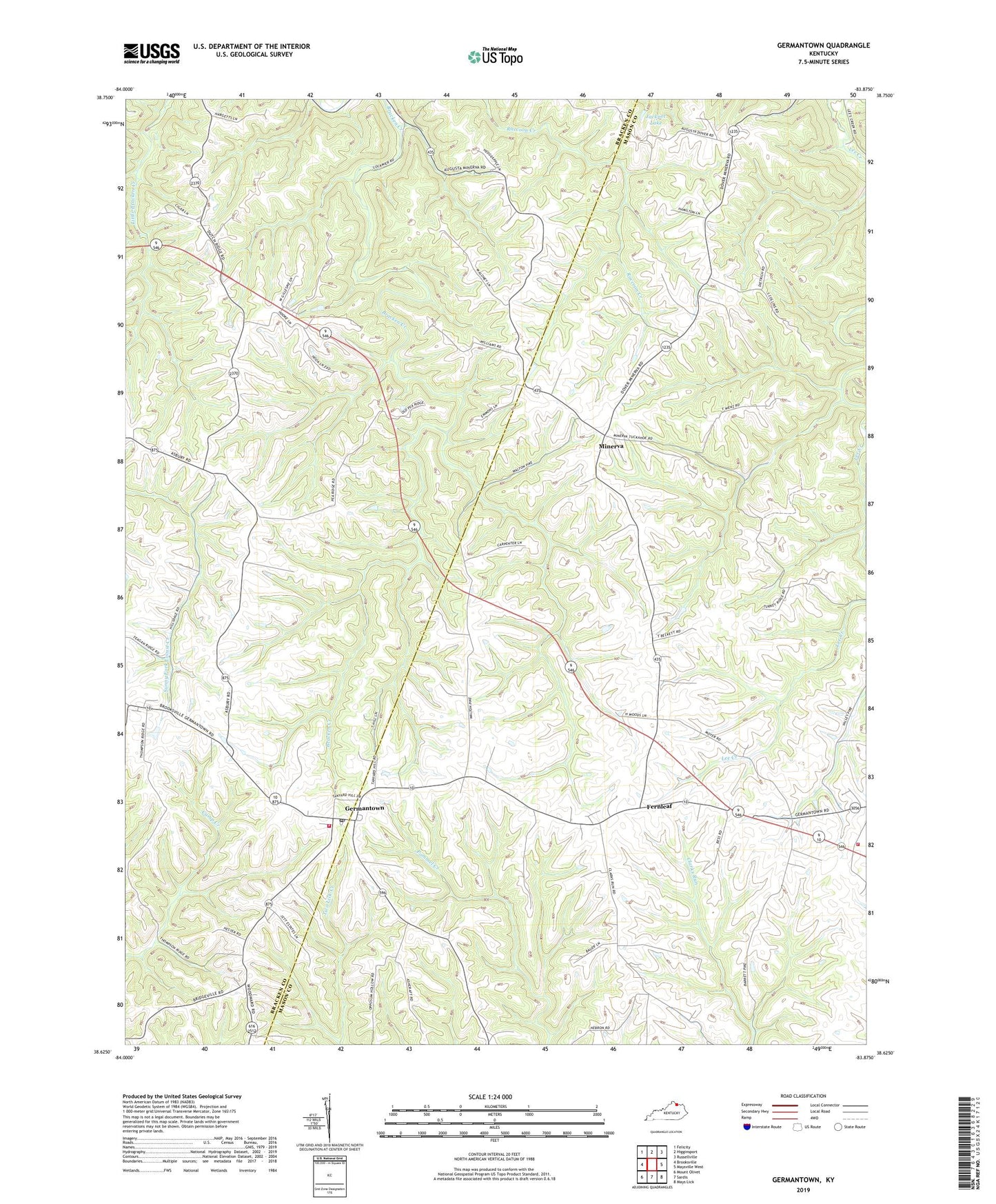 Germantown Kentucky US Topo Map Image