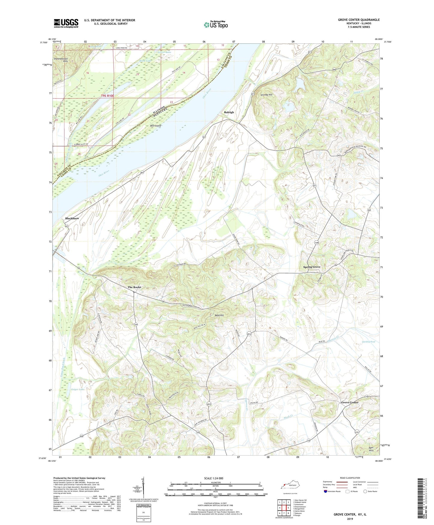 Grove Center Kentucky US Topo Map Image