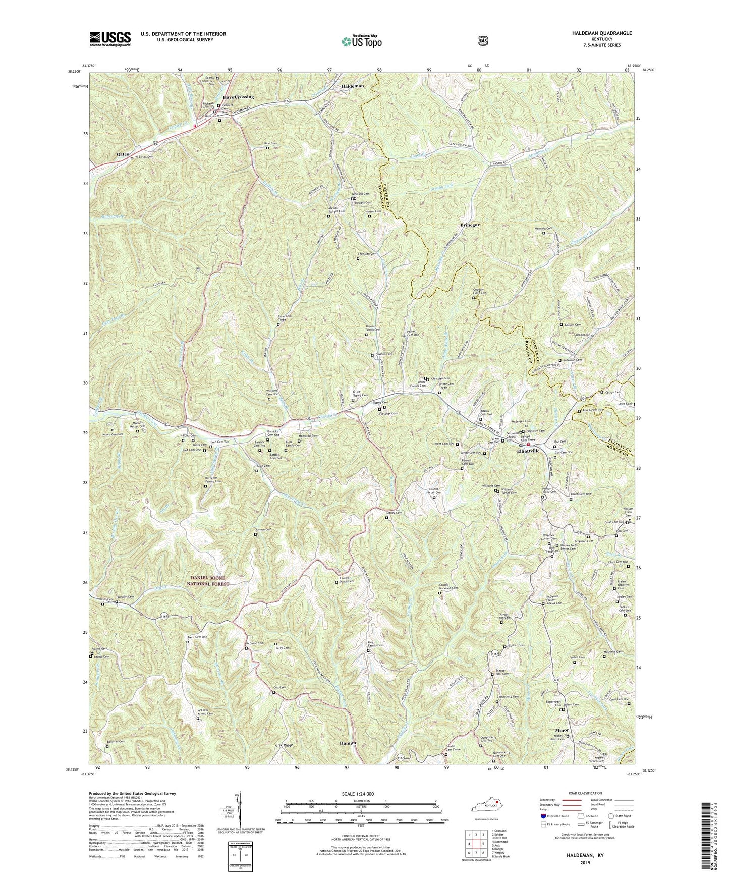 Haldeman Kentucky US Topo Map Image