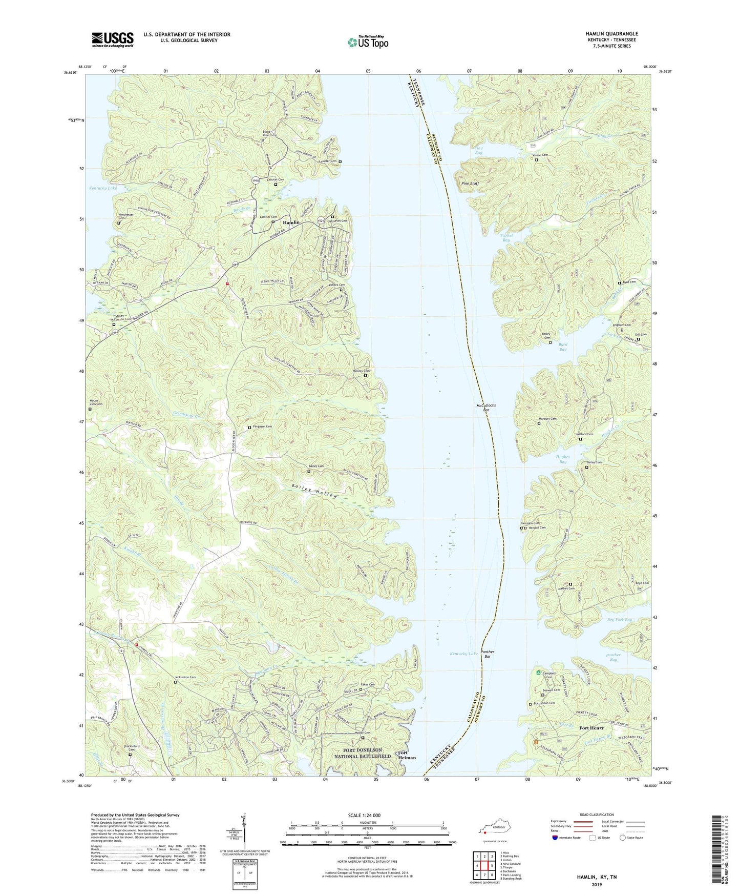 Hamlin Kentucky US Topo Map Image
