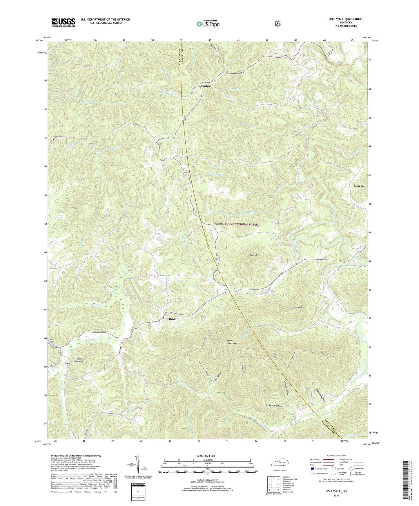 Hollyhill Kentucky US Topo Map Image