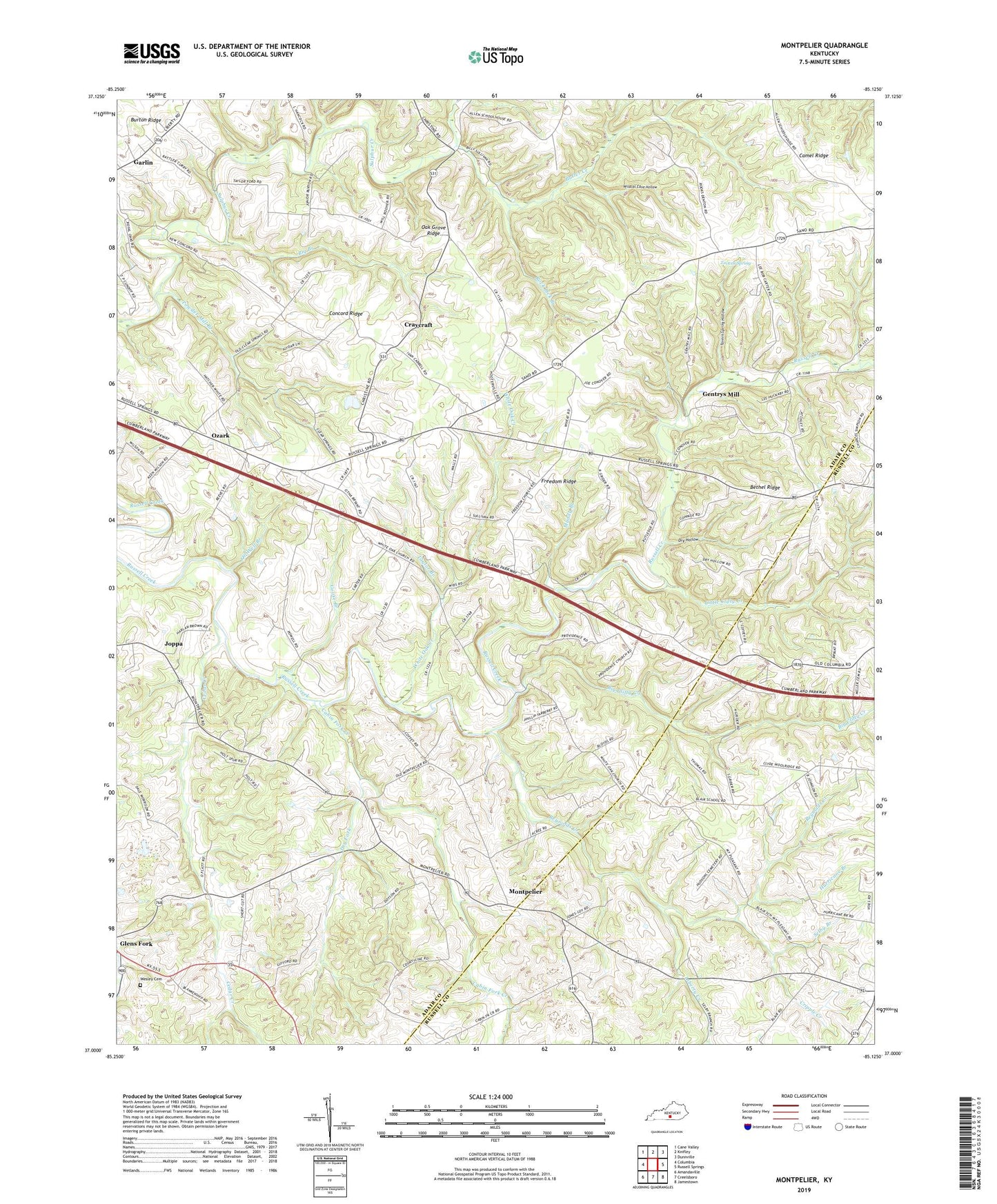 Montpelier Kentucky US Topo Map Image