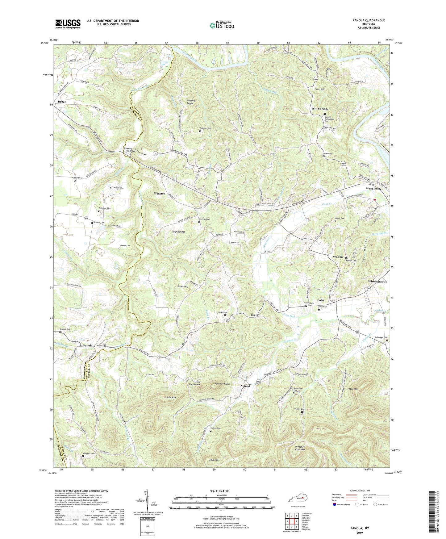 Panola Kentucky US Topo Map Image