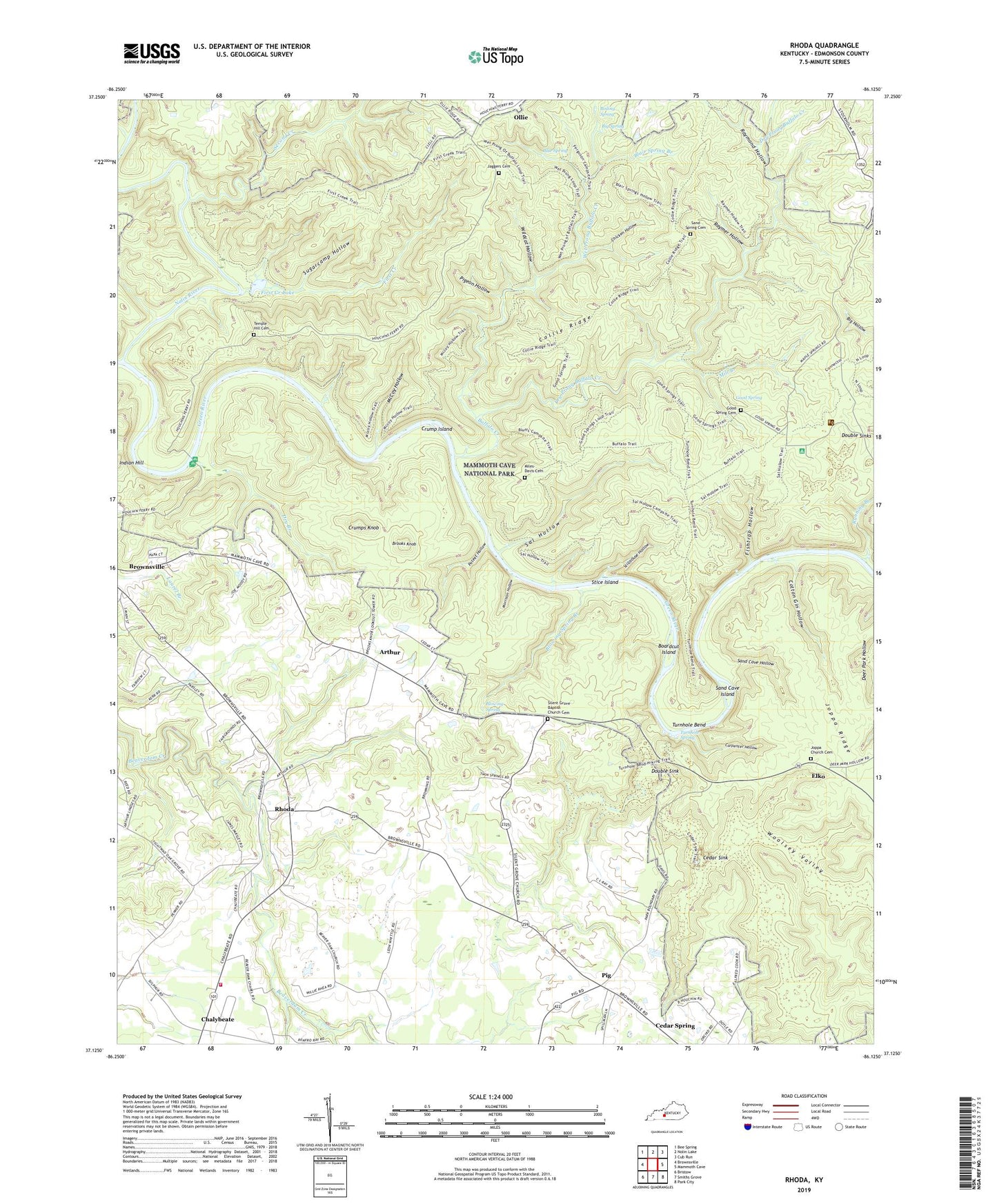 Rhoda Kentucky US Topo Map Image