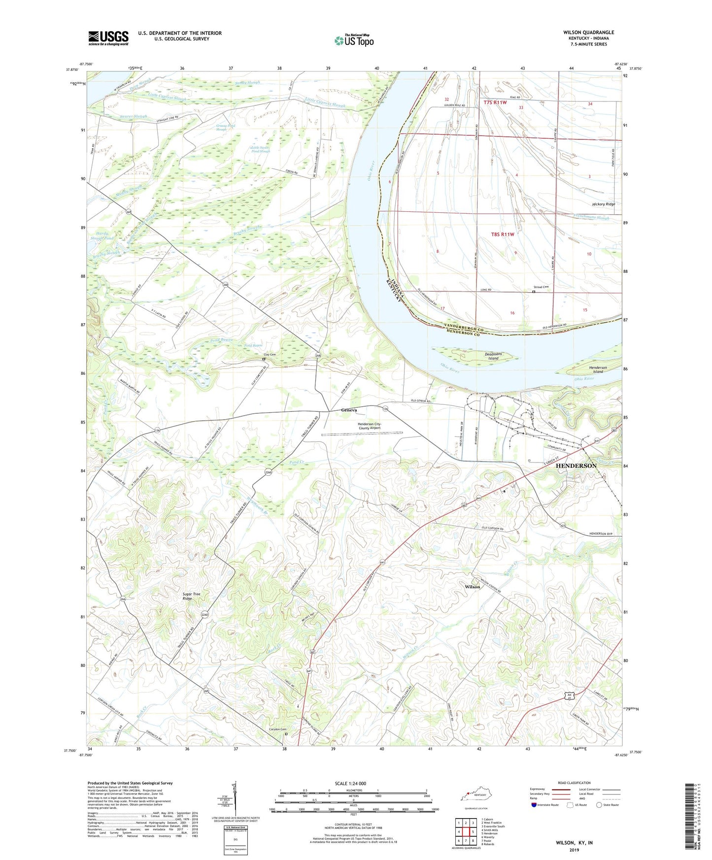 Wilson Kentucky US Topo Map Image