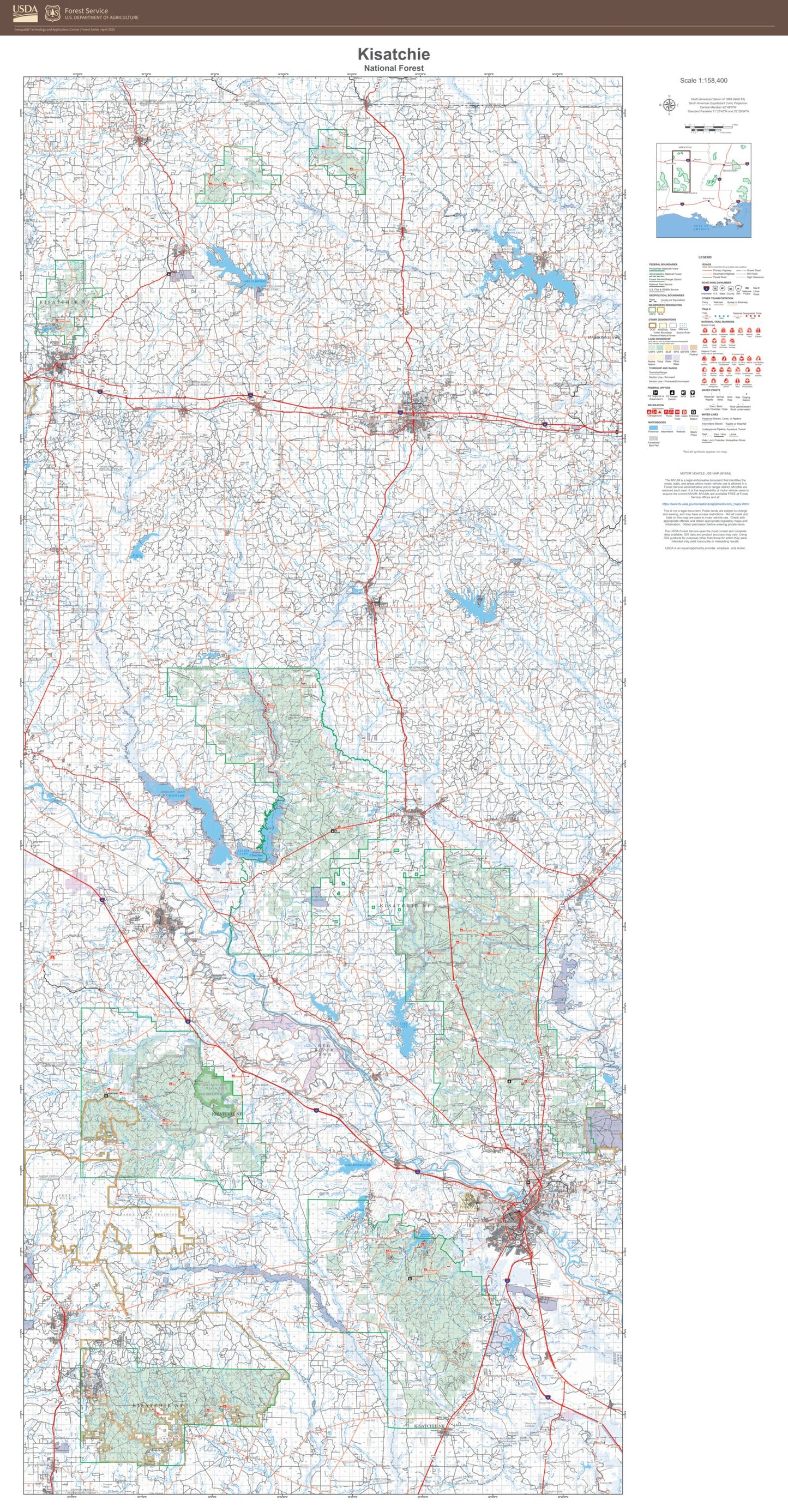 Kisatchie National Forest Map