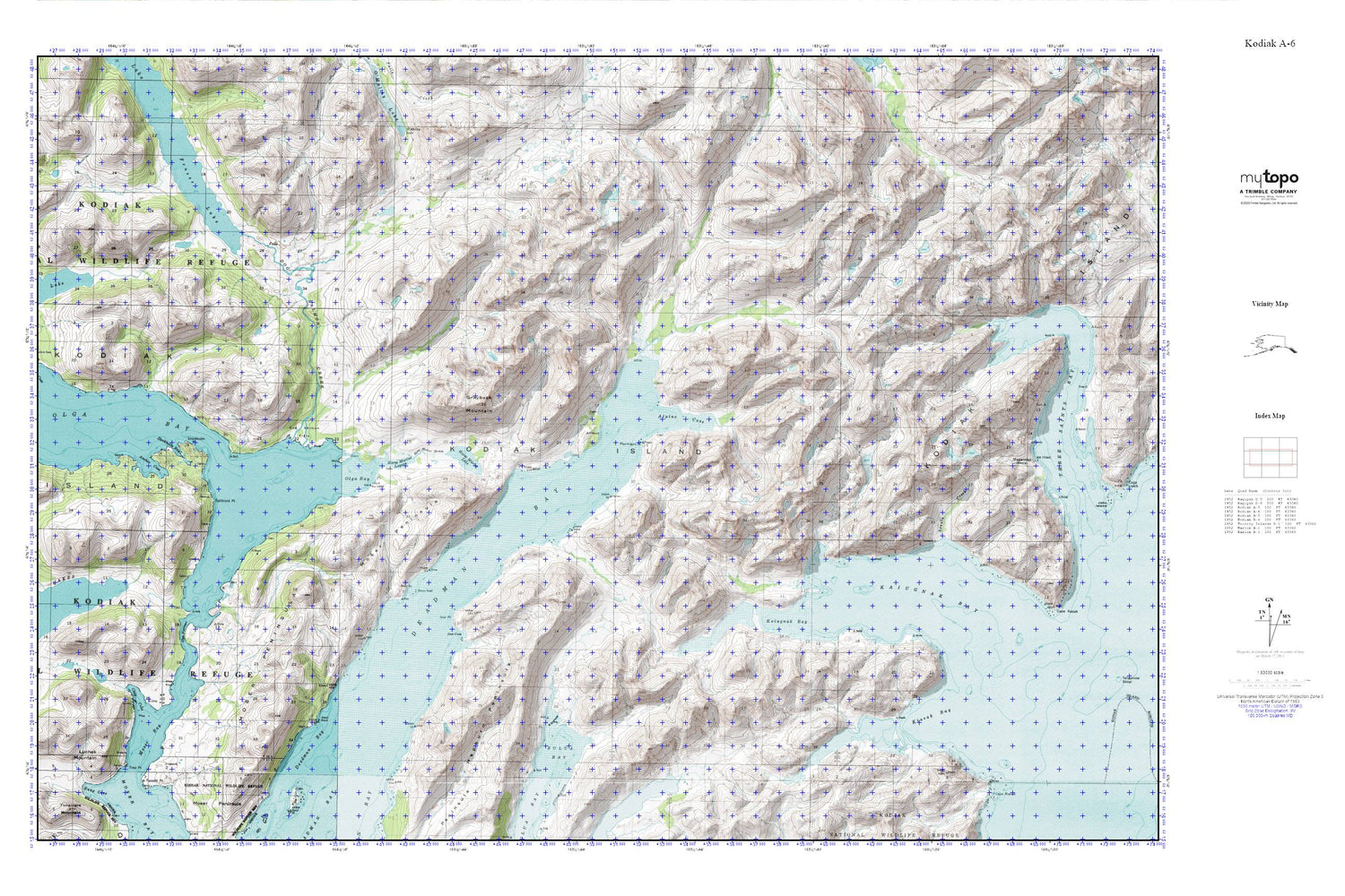 Kodiak A-6 MyTopo Explorer Series Map Image