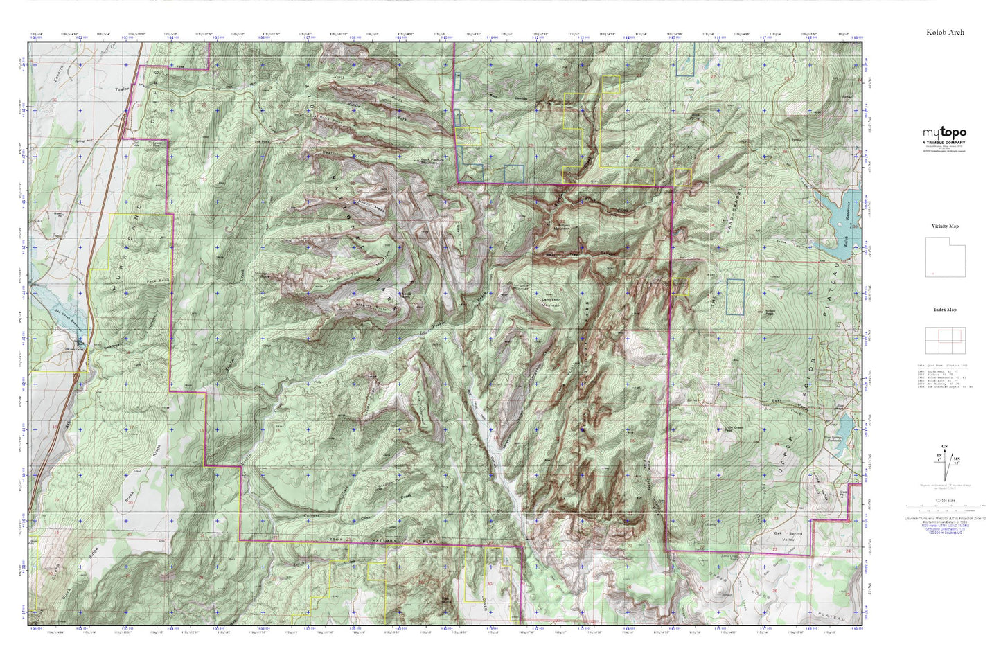 Kolob Arch MyTopo Explorer Series Map Image