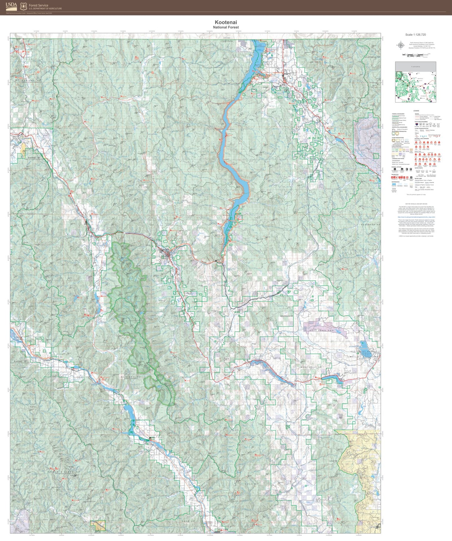 Kootenai National Forest Map