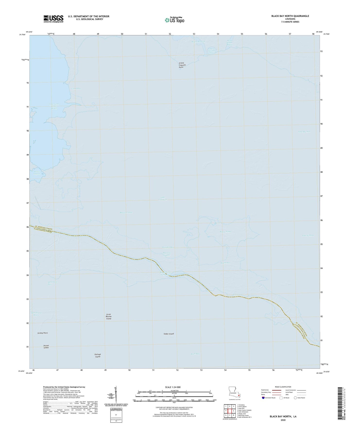 Black Bay North Louisiana US Topo Map Image