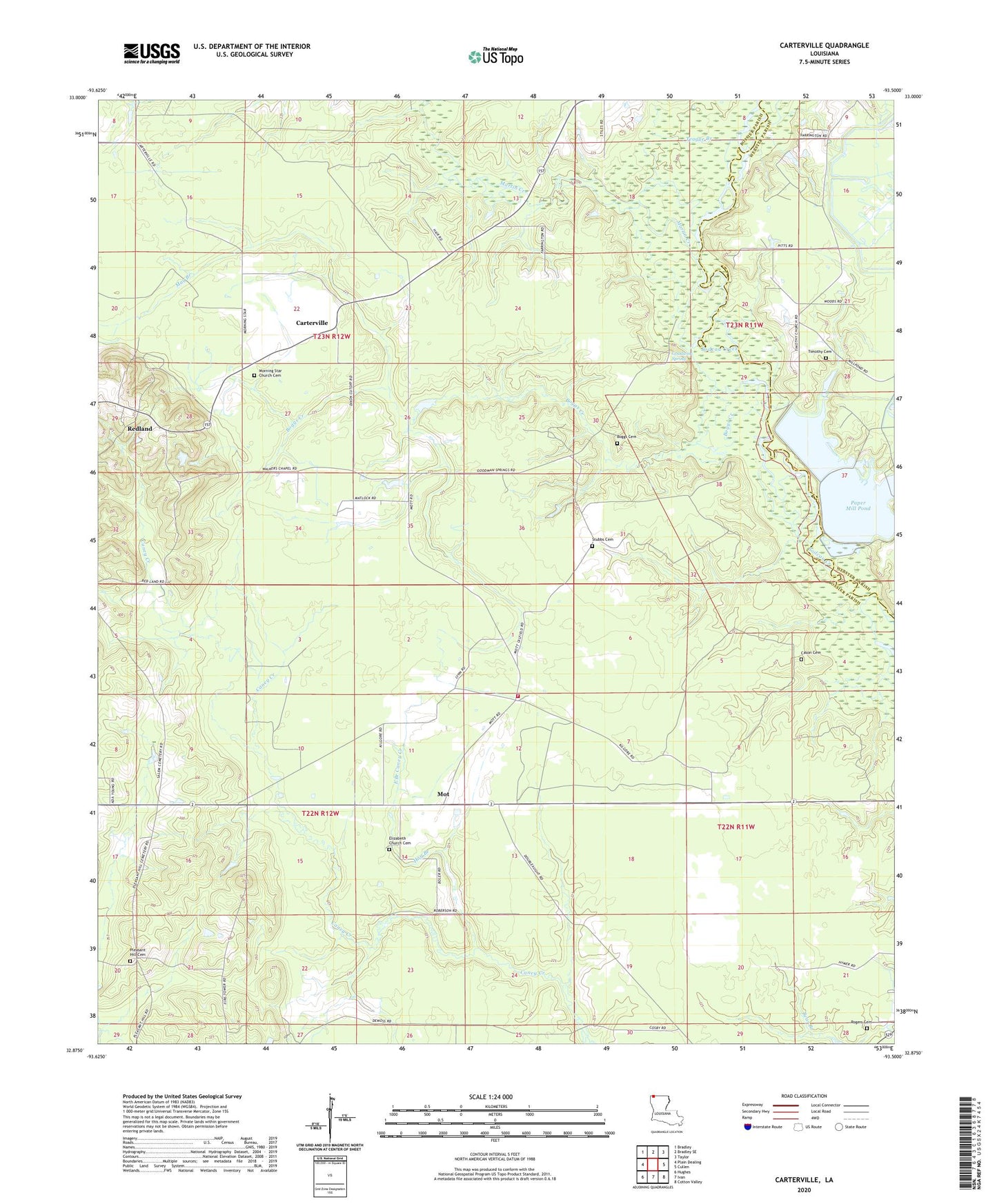 Carterville Louisiana US Topo Map Image