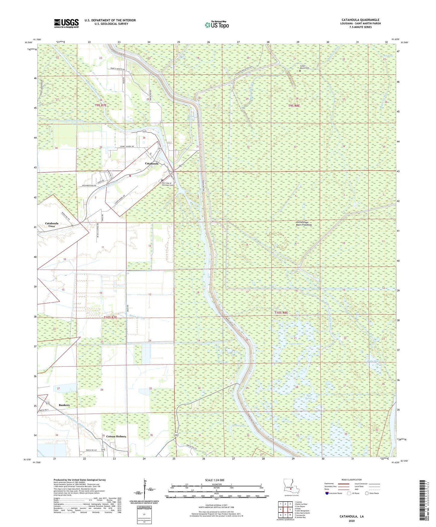 Catahoula Louisiana US Topo Map Image