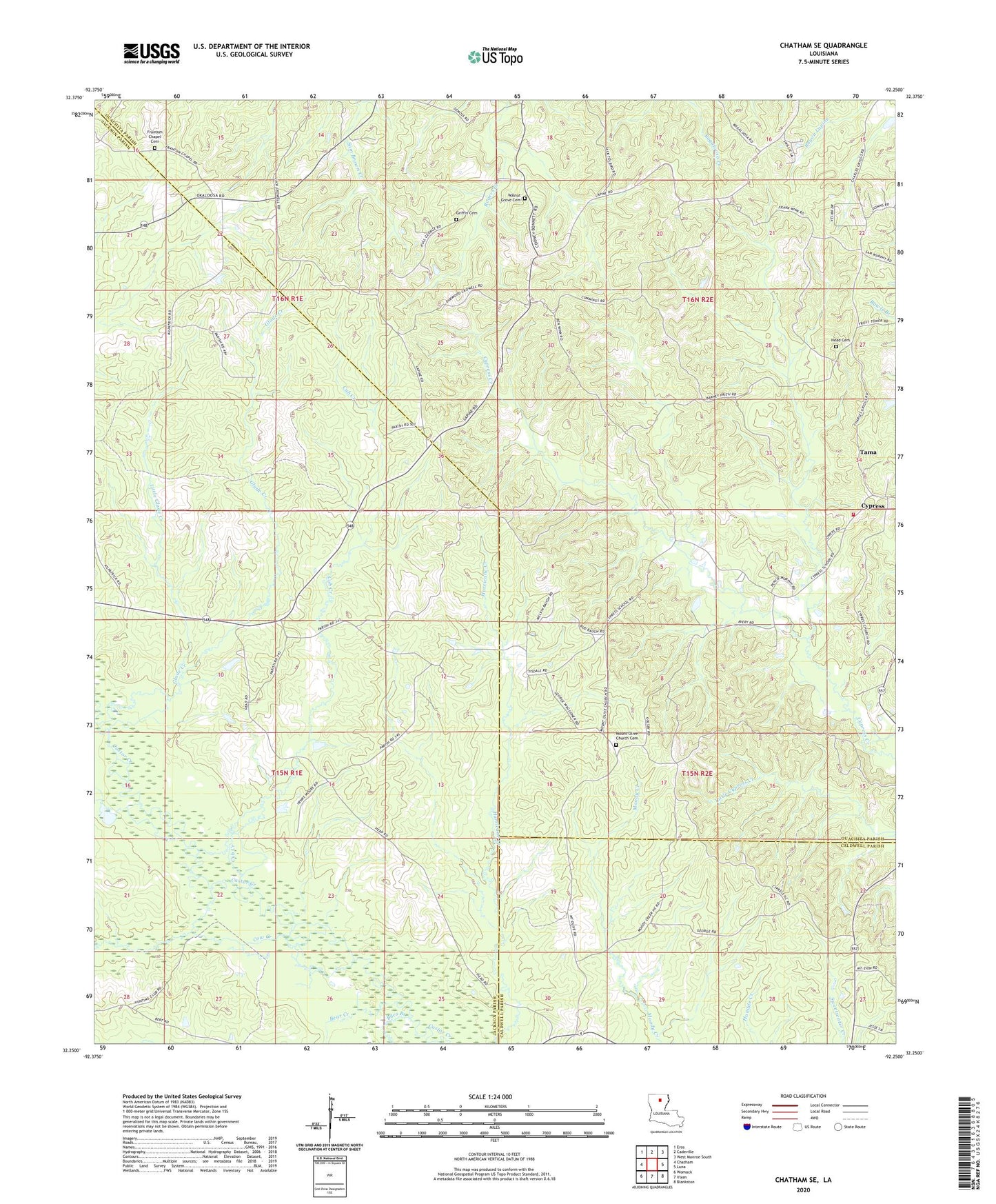 Chatham SE Louisiana US Topo Map Image