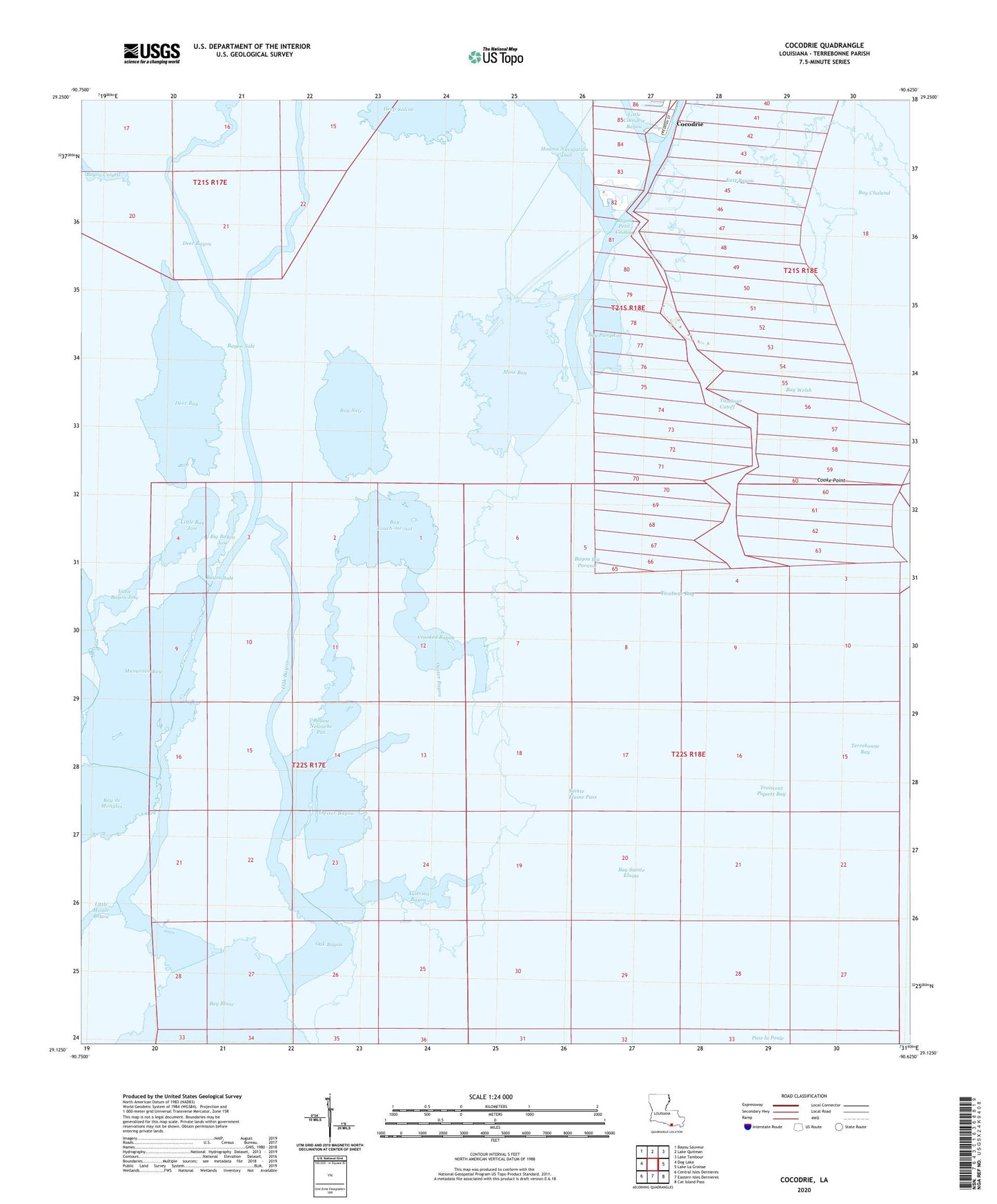 Cocodrie Louisiana US Topo Map Image