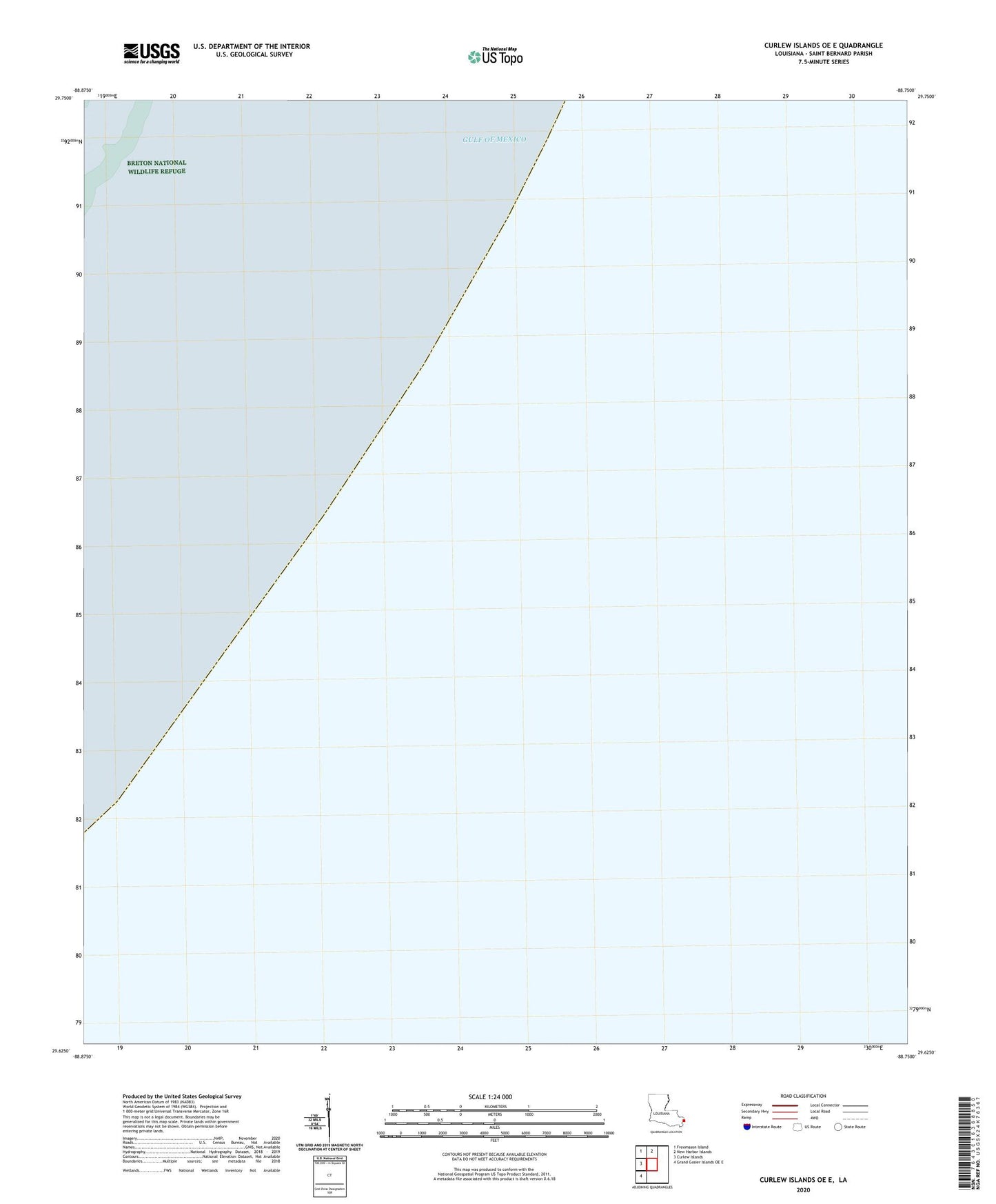 Curlew Islands OE E Louisiana US Topo Map Image