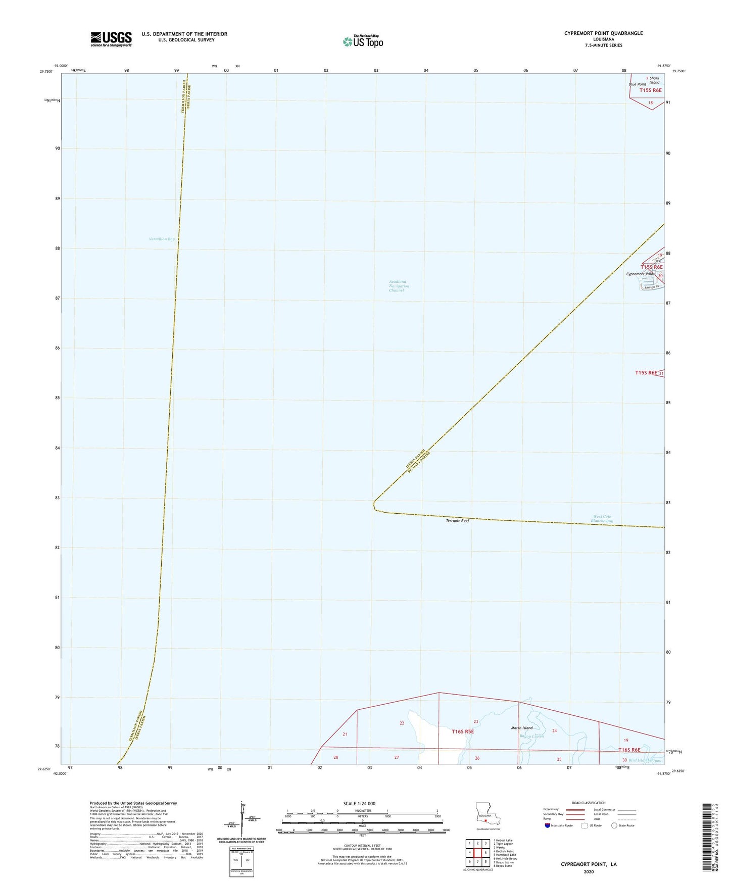 Cypremort Point Louisiana US Topo Map Image