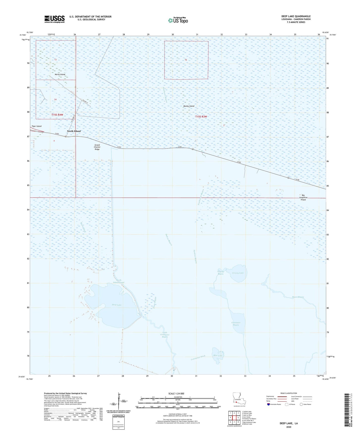 Deep Lake Louisiana US Topo Map Image
