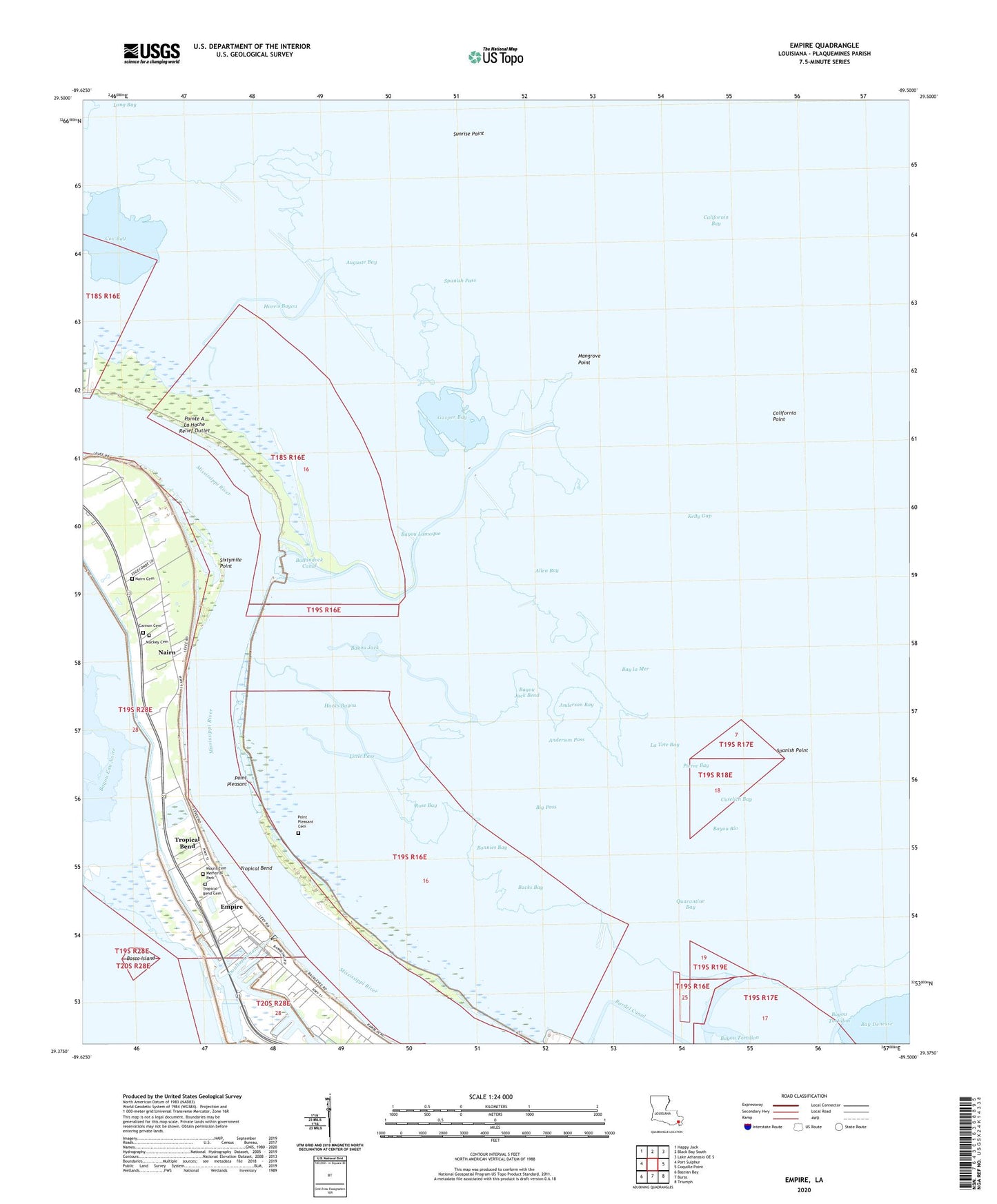 Empire Louisiana US Topo Map Image