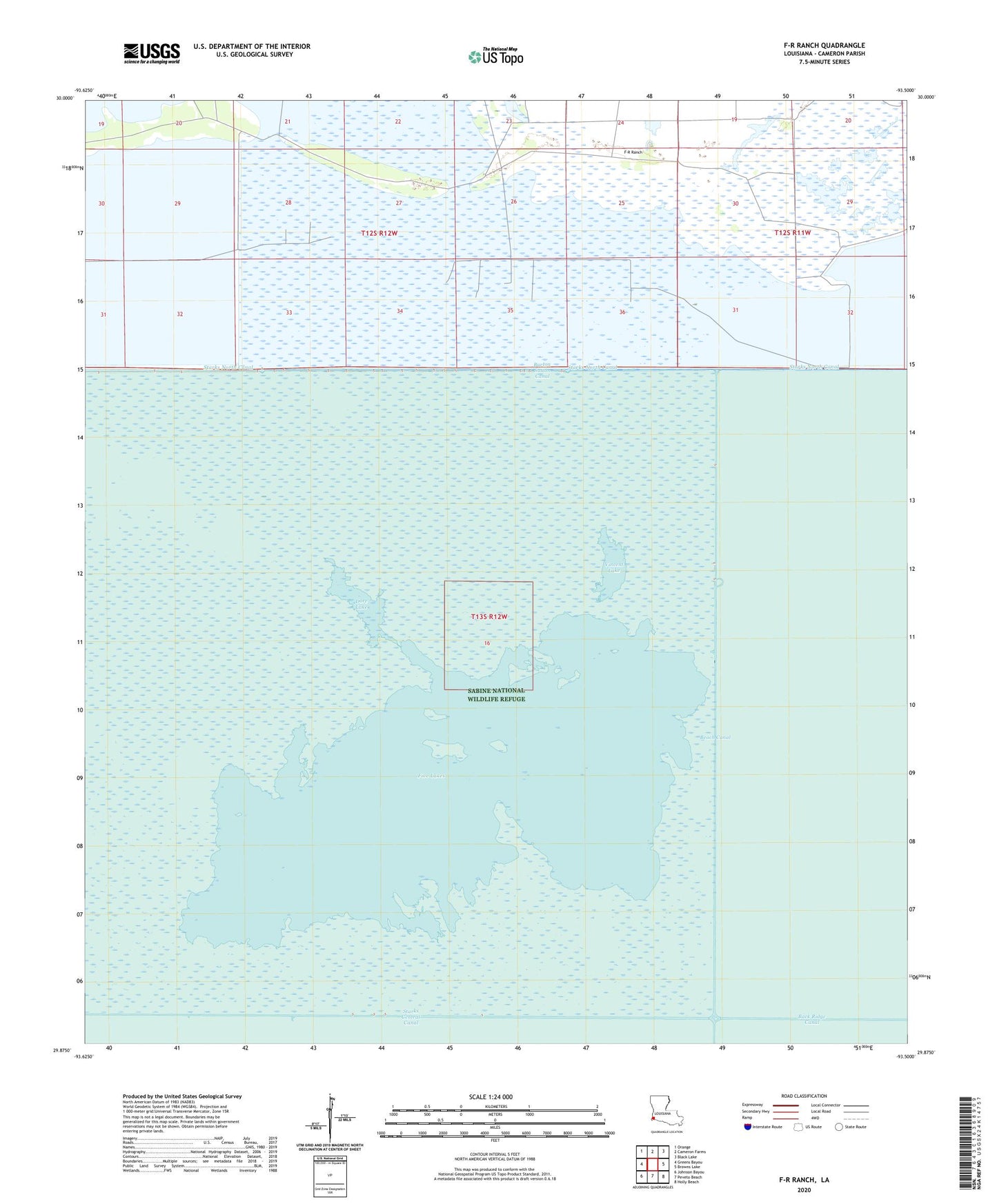 F-R Ranch Louisiana US Topo Map Image