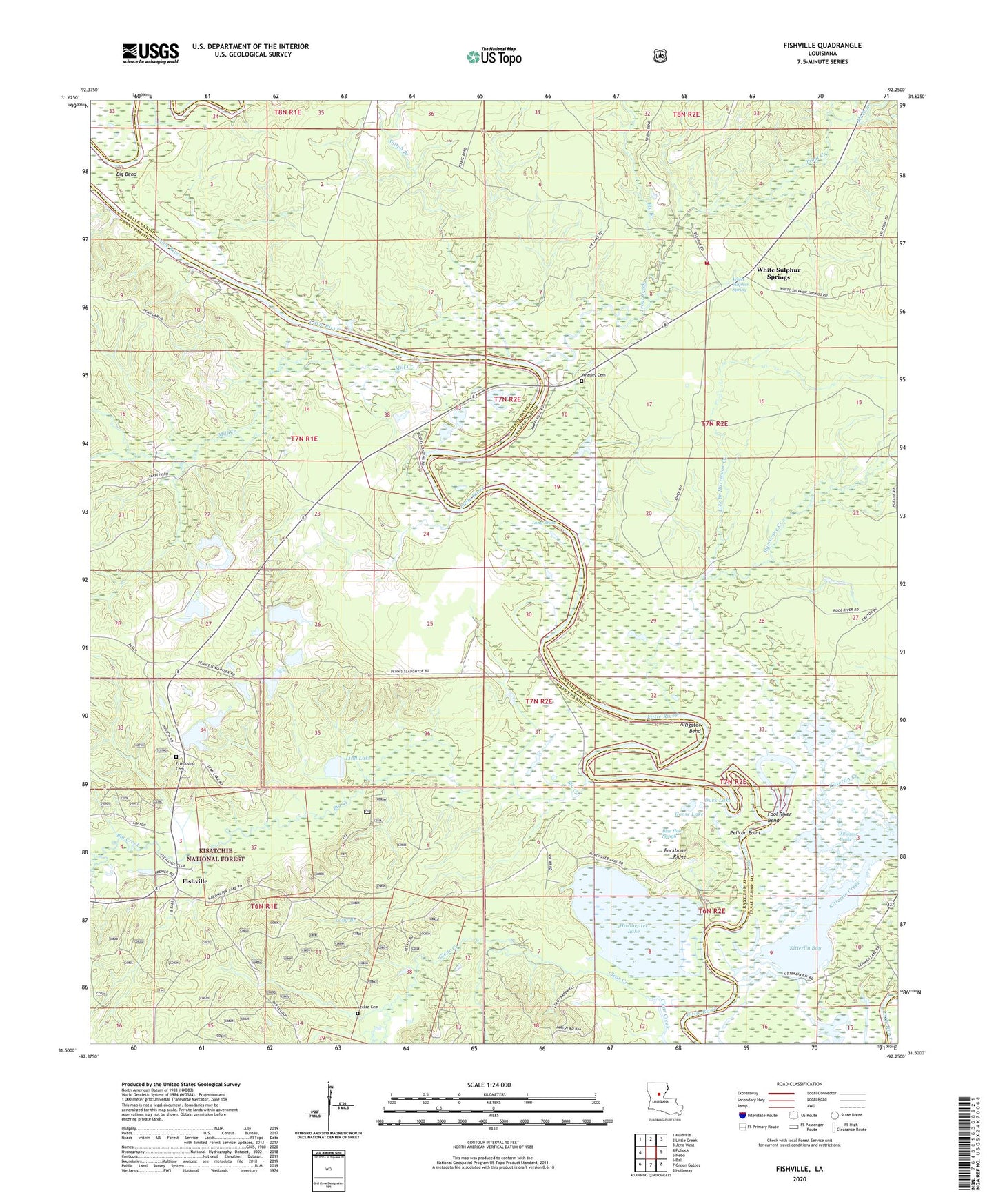 Fishville Louisiana US Topo Map Image