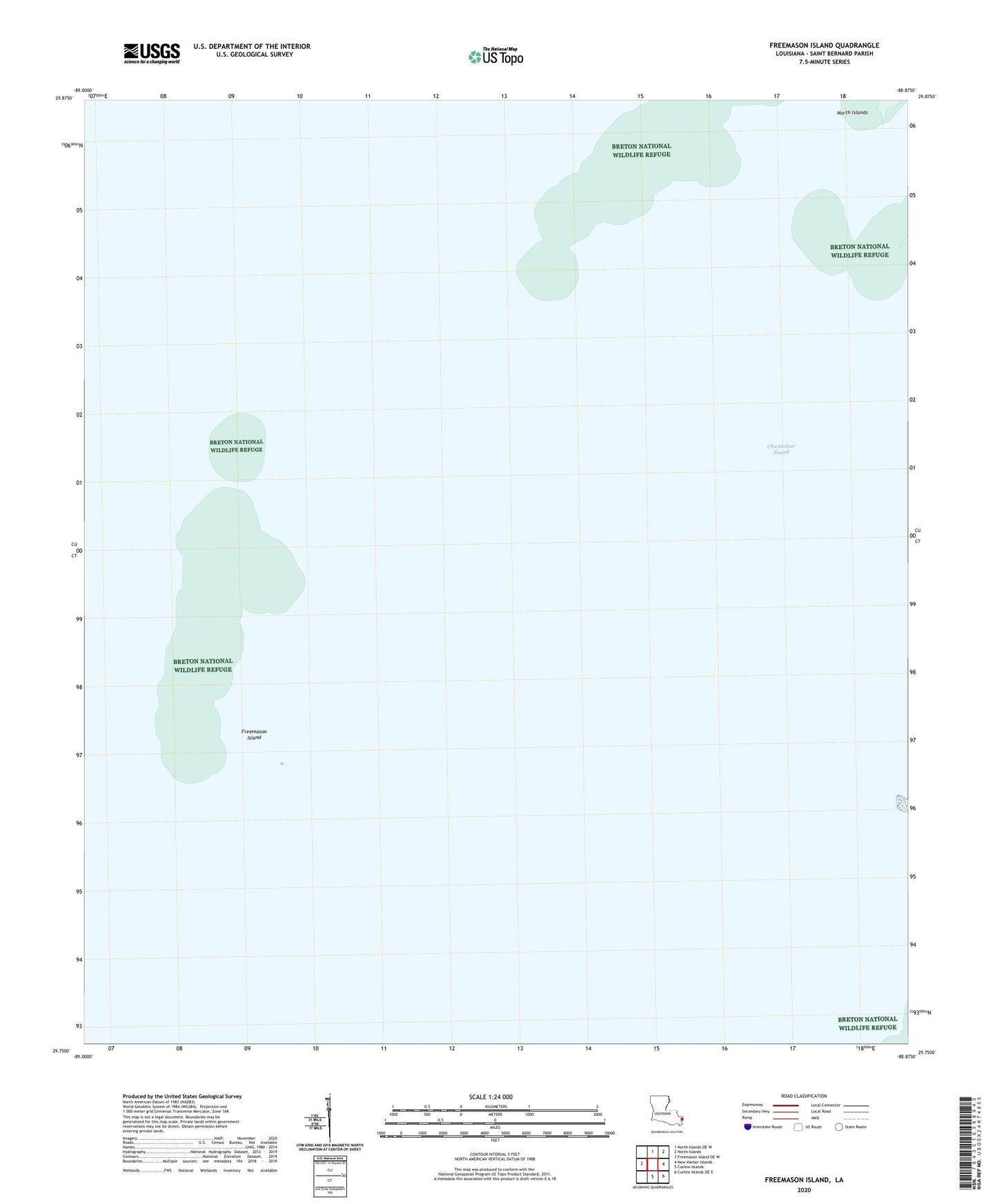Freemason Island Louisiana US Topo Map Image