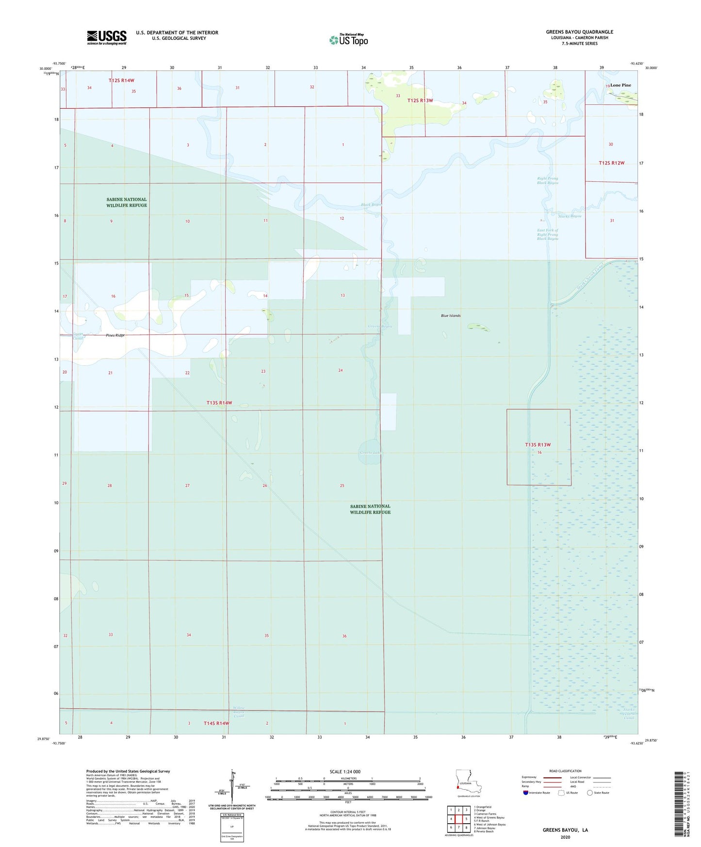 Greens Bayou Louisiana US Topo Map Image