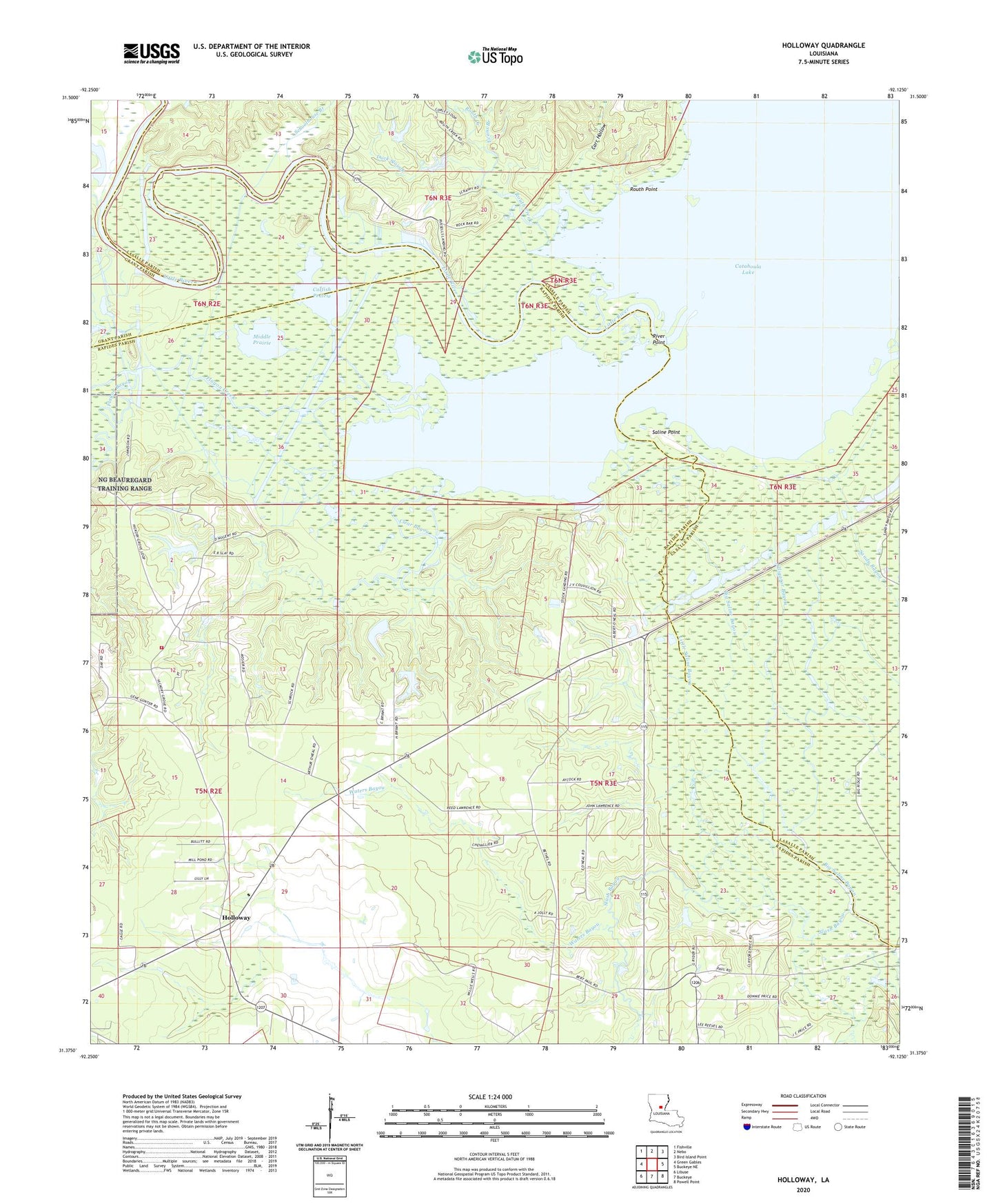 Holloway Louisiana US Topo Map Image