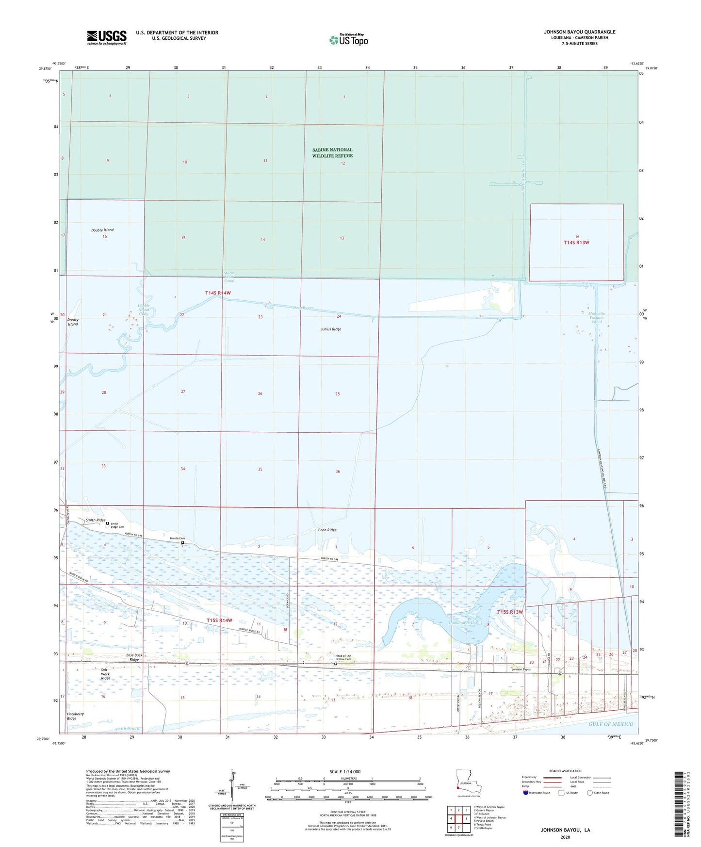 Johnson Bayou Louisiana US Topo Map Image