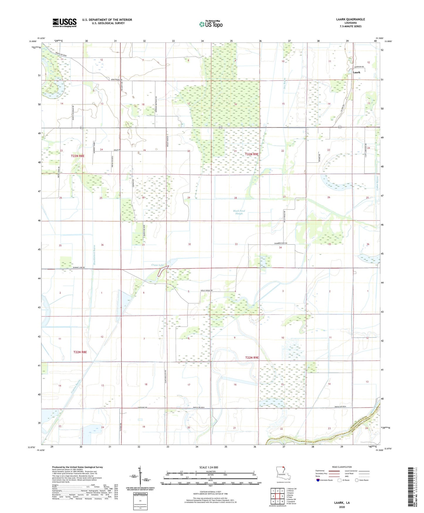 Laark Louisiana US Topo Map Image