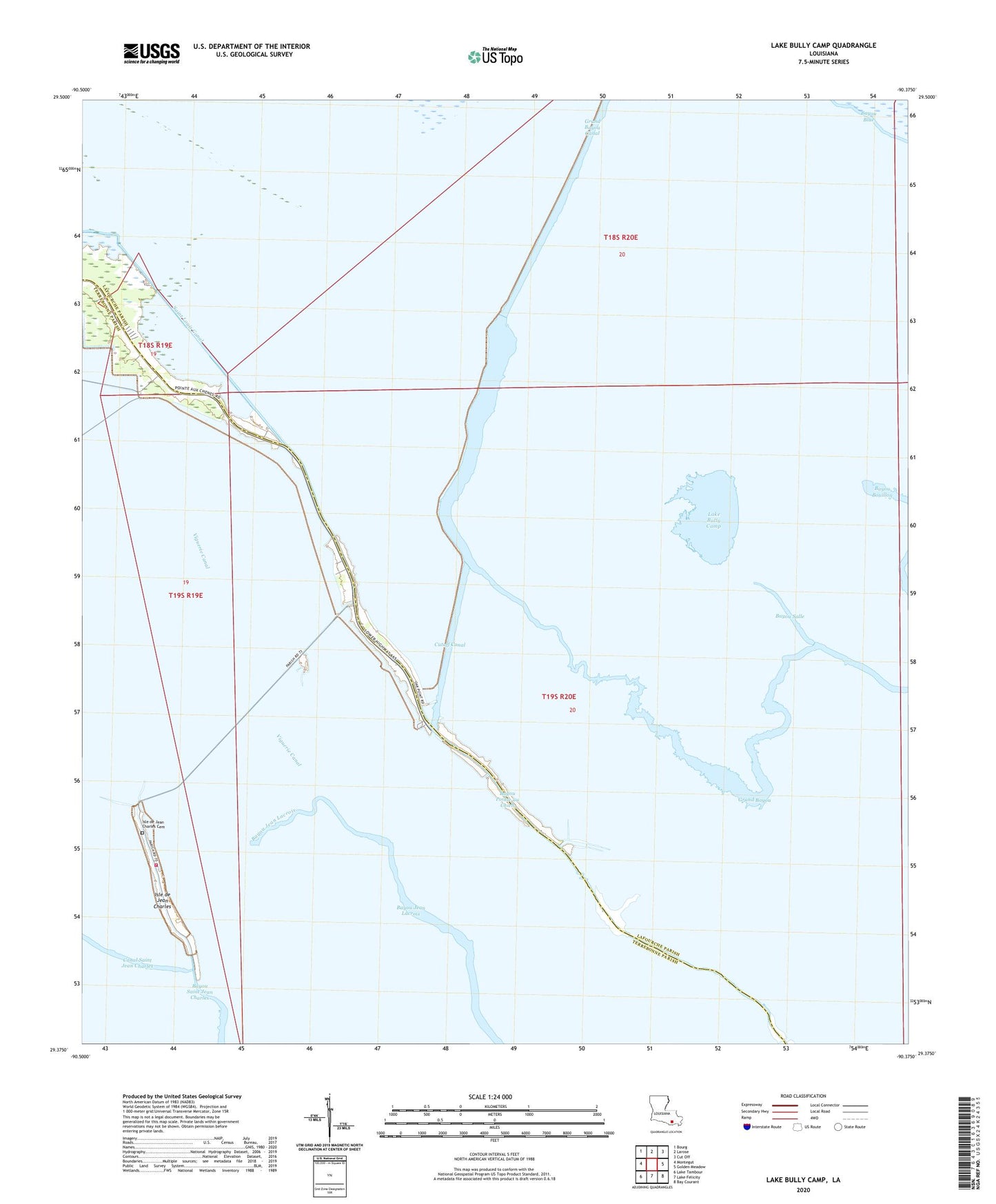 Lake Bully Camp Louisiana US Topo Map Image